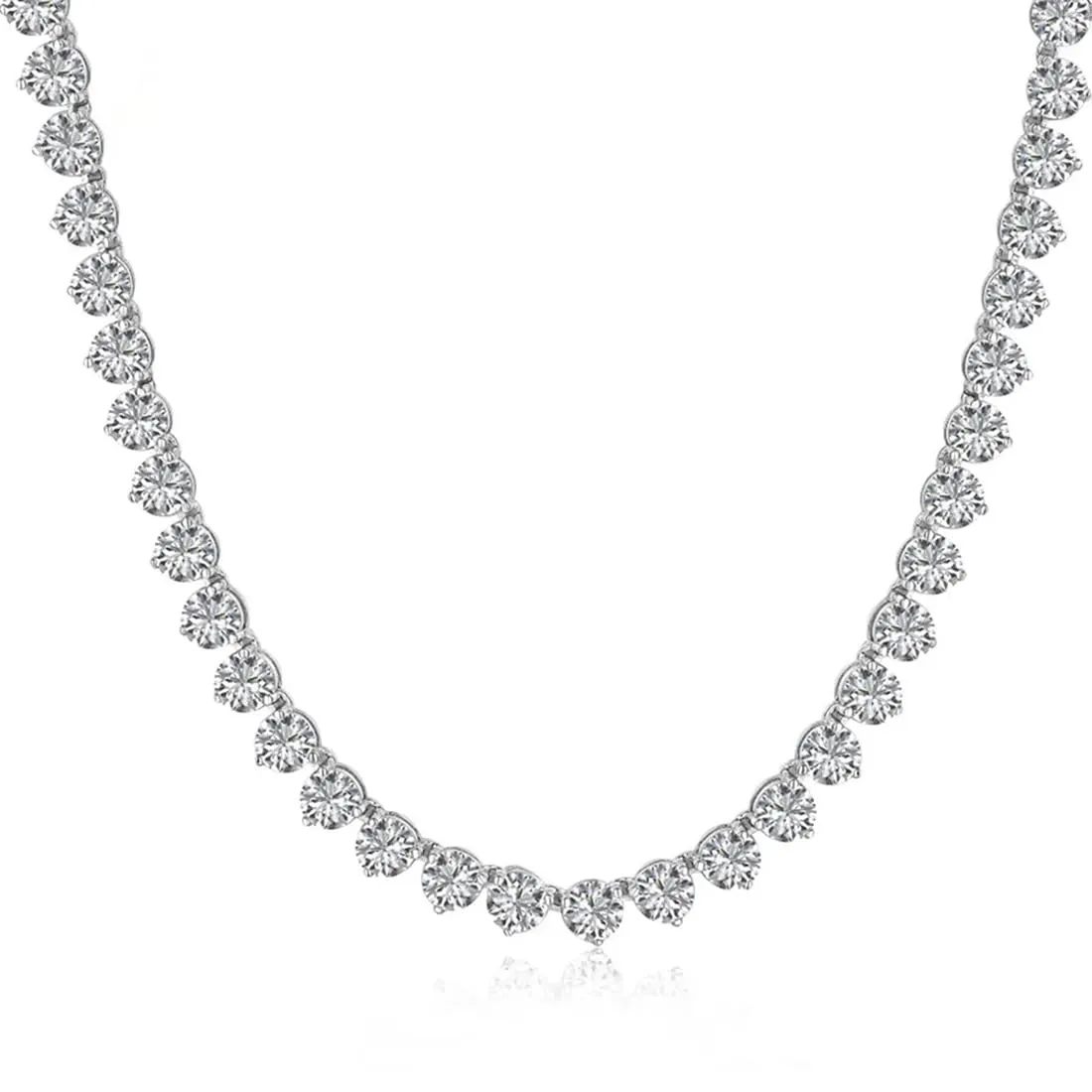 QEXUJOW Collane da donna Girocollo con strass in oro bianco e argento, misura regolabile (set di 3) - immagine 4