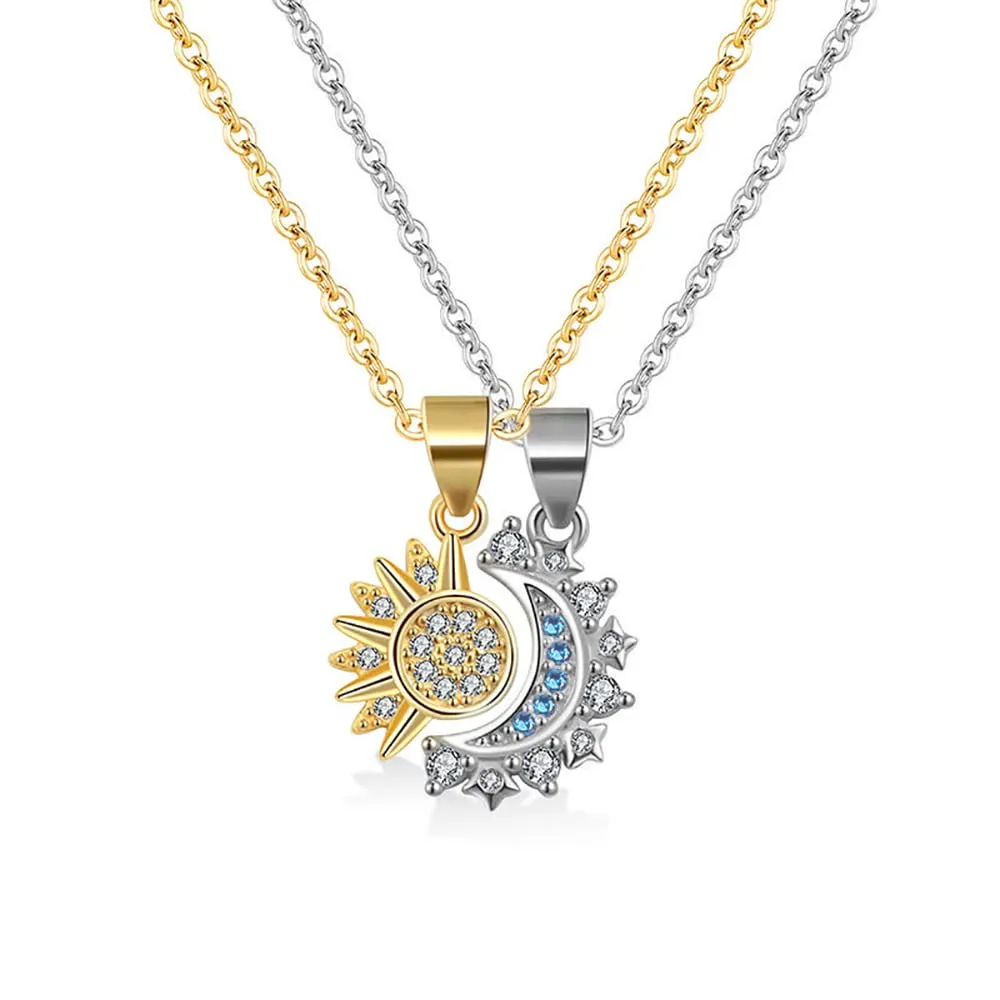 FDEETY Collana Sole e Luna per Coppia, Set di 2 Pezzi (#C) - immagine 1