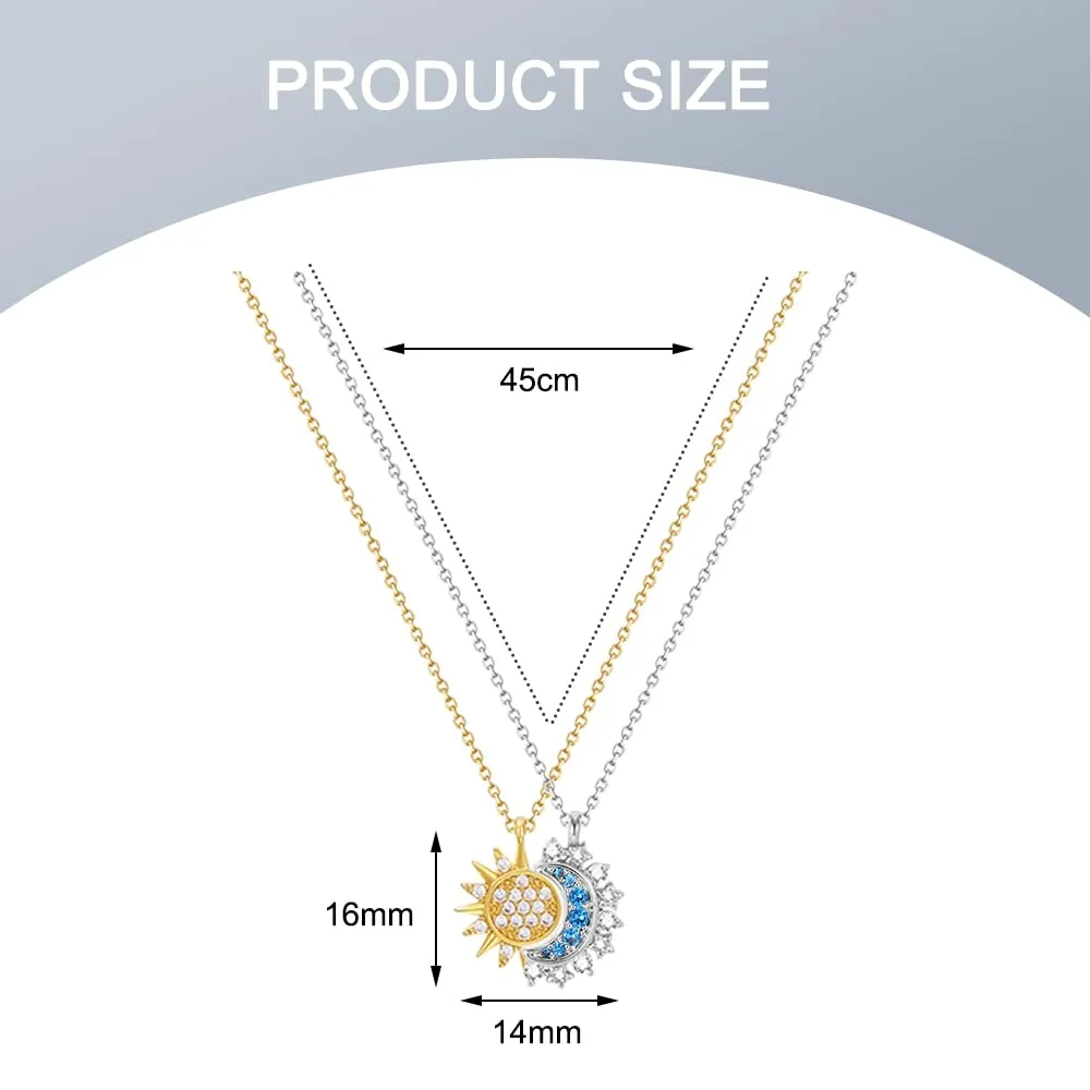 FDEETY Collana Sole e Luna per Coppia, Set di 2 Pezzi (#C) - immagine 2