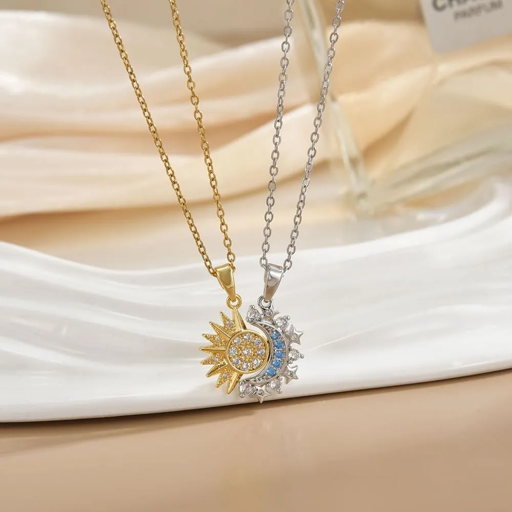 FDEETY Collana Sole e Luna per Coppia, Set di 2 Pezzi (#C) - immagine 3