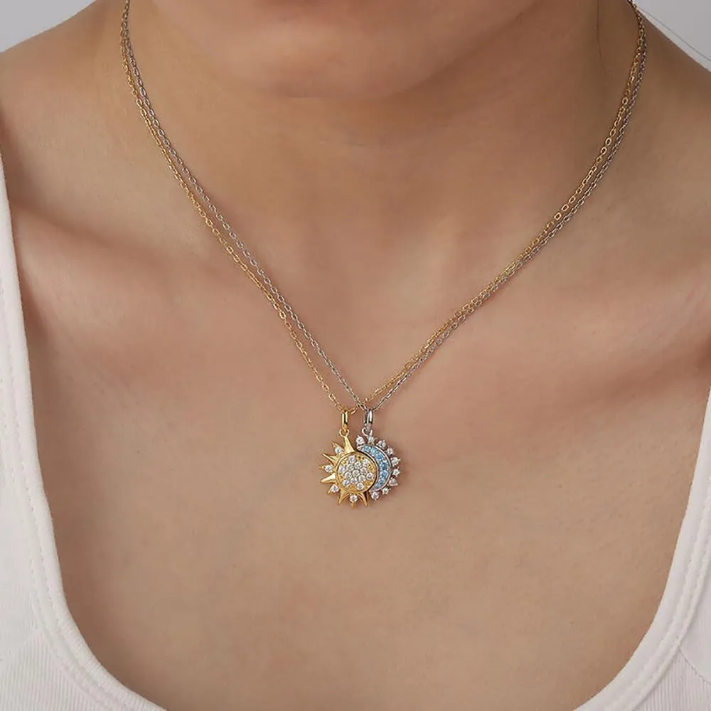 FDEETY Collana Sole e Luna per Coppia, Set di 2 Pezzi (#C) - immagine 5