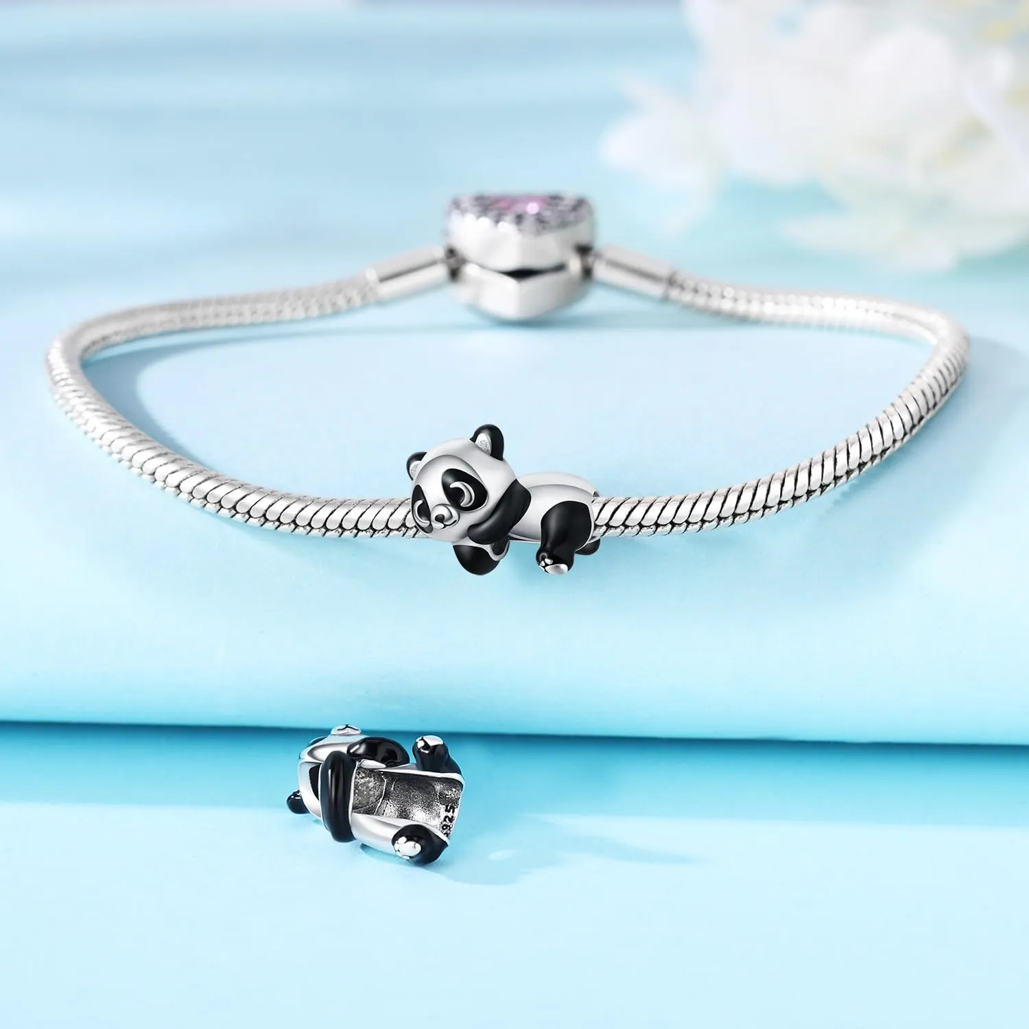 PANPOKI Charms Animali in Argento 925 - Panda, Cane, Gatto, Elefante, Farfalla, Libellula - immagine 2