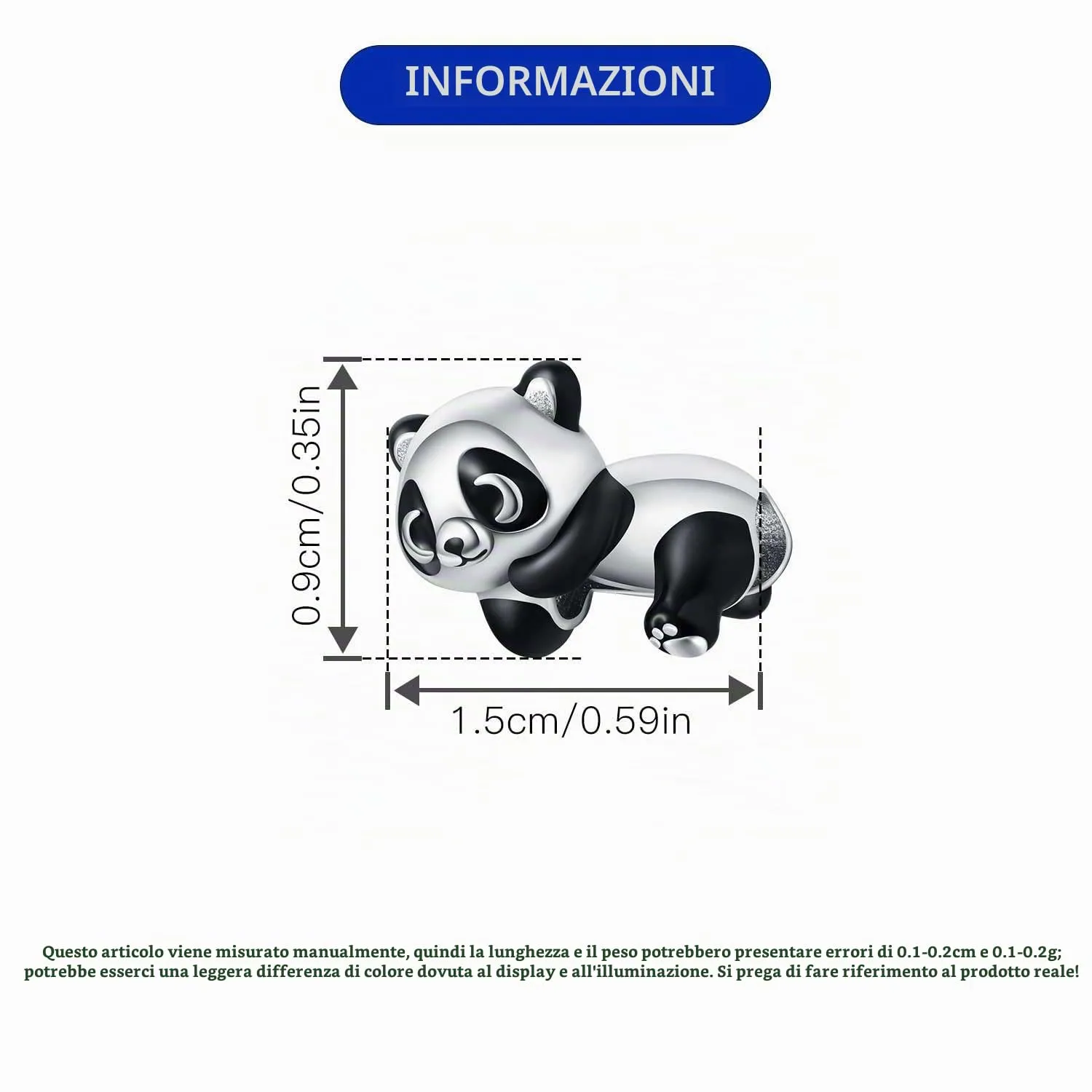 PANPOKI Charms Animali in Argento 925 - Panda, Cane, Gatto, Elefante, Farfalla, Libellula - immagine 4