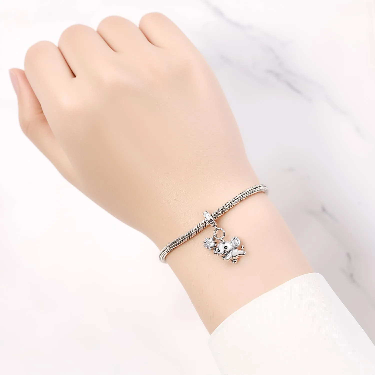 PANPOKI Charms Animali in Argento 925 - Panda, Cane, Gatto, Elefante, Farfalla, Libellula - immagine 5