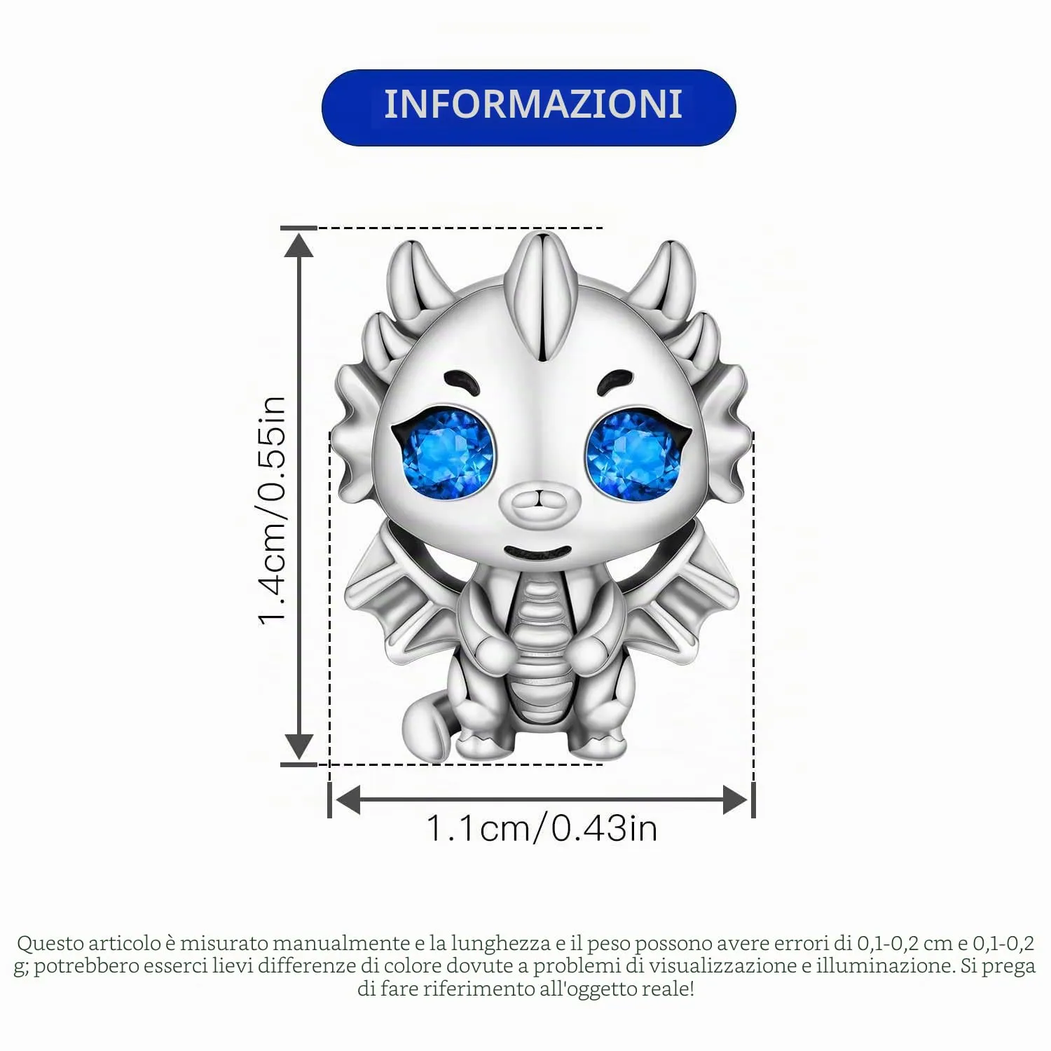 PANPOKI Charms Animali in Argento 925 - Panda, Cane, Gatto, Elefante, Farfalla, Libellula - immagine 4