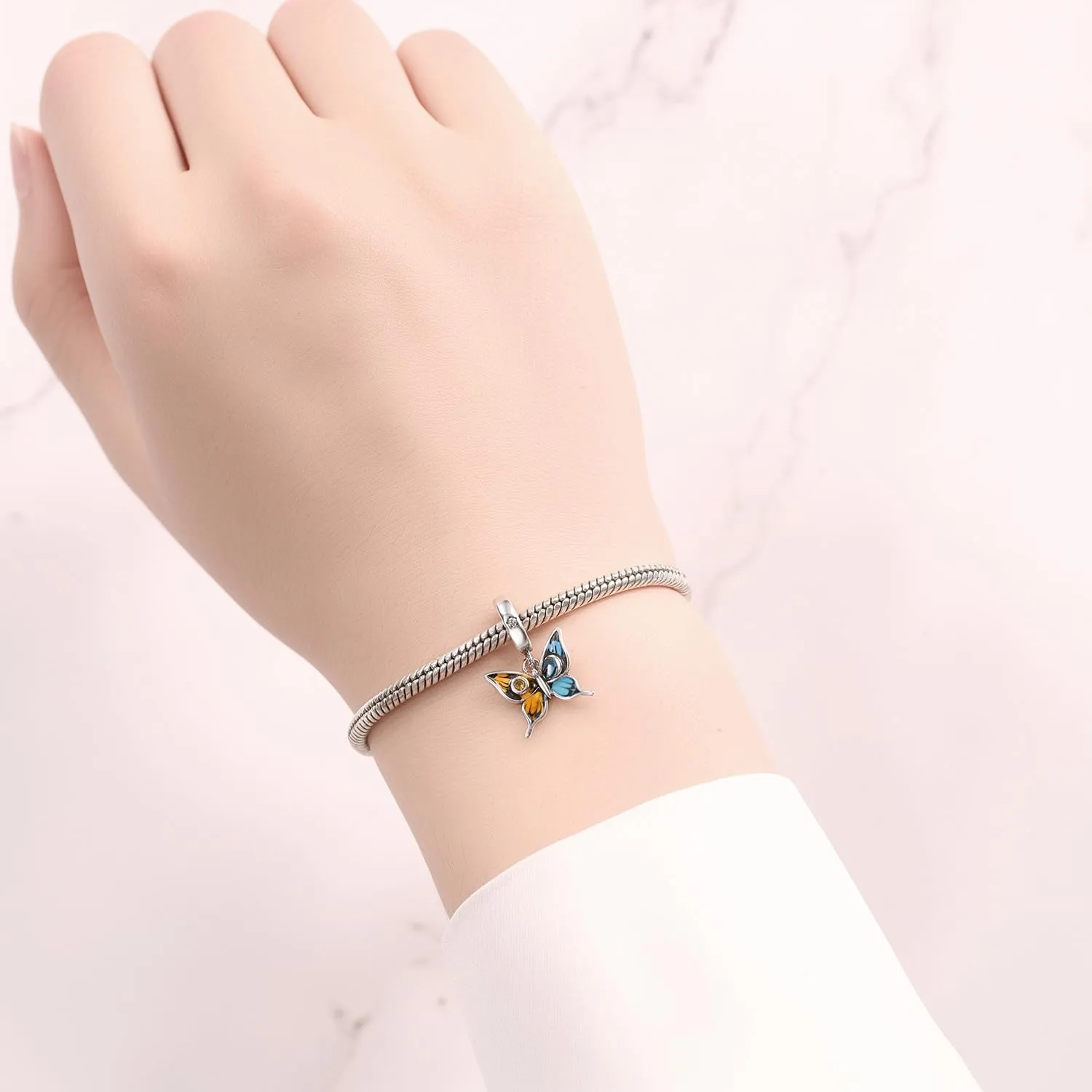 PANPOKI Charms Animali in Argento 925 - Panda, Cane, Gatto, Elefante, Farfalla, Libellula - Ciondoli Compatibili con Pando per Bracciali e Collane - immagine 5