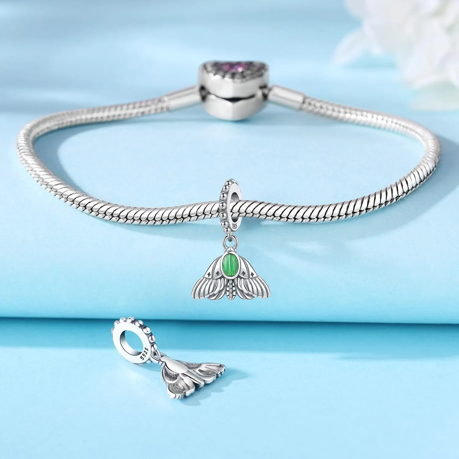 PANPOKI Charms Animali in Argento 925 - Panda, Cane, Gatto, Elefante, Farfalla, Libellula - Ciondoli Compatibili con Pandora per Bracciali e Collane - immagine 2