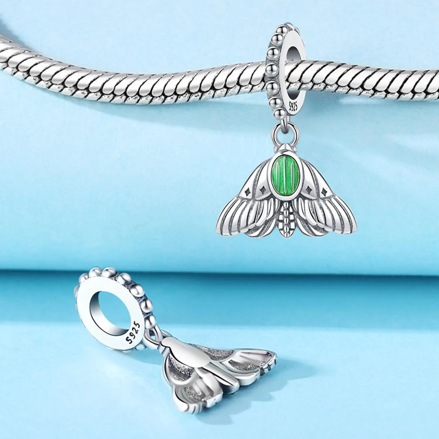PANPOKI Charms Animali in Argento 925 - Panda, Cane, Gatto, Elefante, Farfalla, Libellula - Ciondoli Compatibili con Pandora per Bracciali e Collane - immagine 3