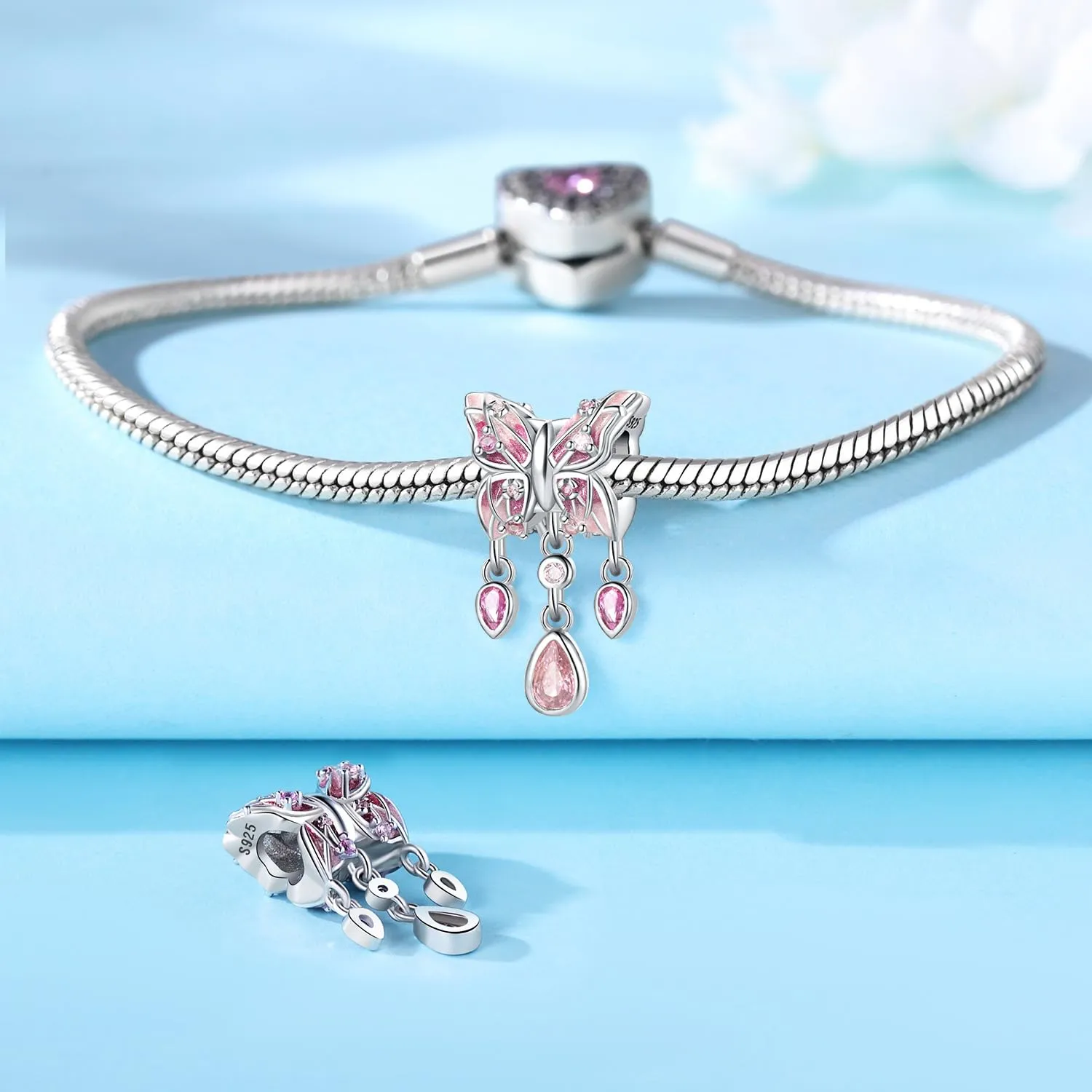 PANPOKI Charms Animali in Argento 925 - Panda, Cane, Gatto, Elefante, Farfalla, Libellula - immagine 2