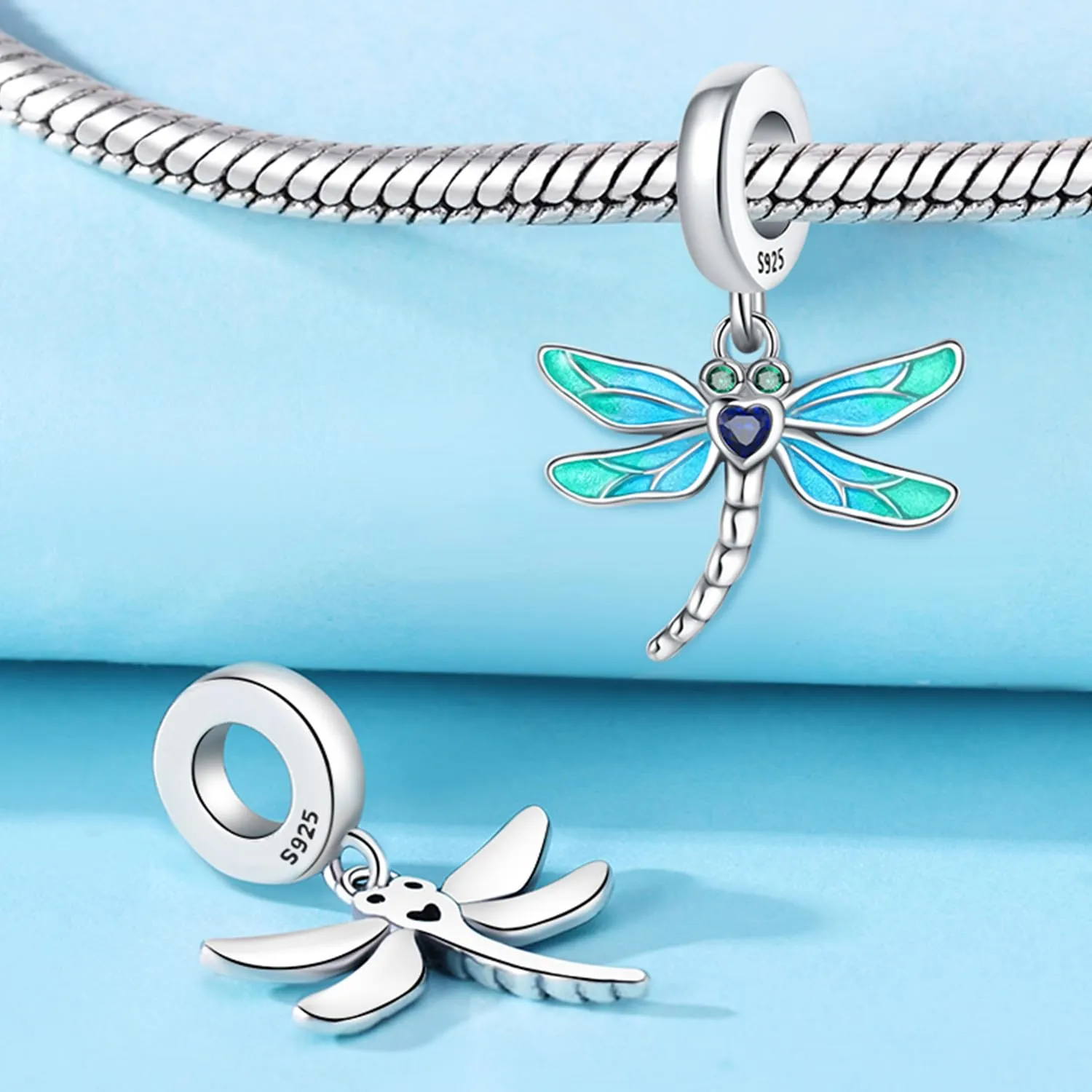 PANPOKI Charms Animali in Argento 925 - Panda, Cane, Gatto, Elefante, Farfalla, Libellula - Ciondoli Compatibili con Pando per Bracciali e Collane - immagine 3