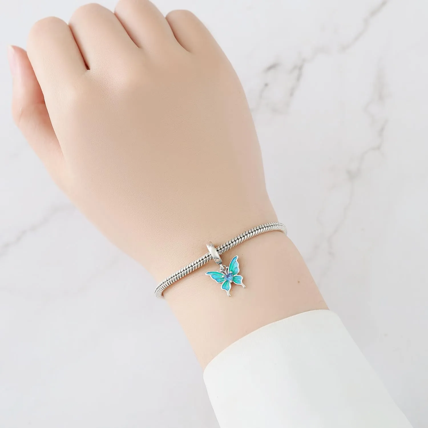 PANPOKI Charms Animali in Argento 925 - Panda, Cane, Gatto, Elefante, Farfalla, Libellula - Ciondoli Compatibili con Pando per Bracciali e Collane - immagine 5
