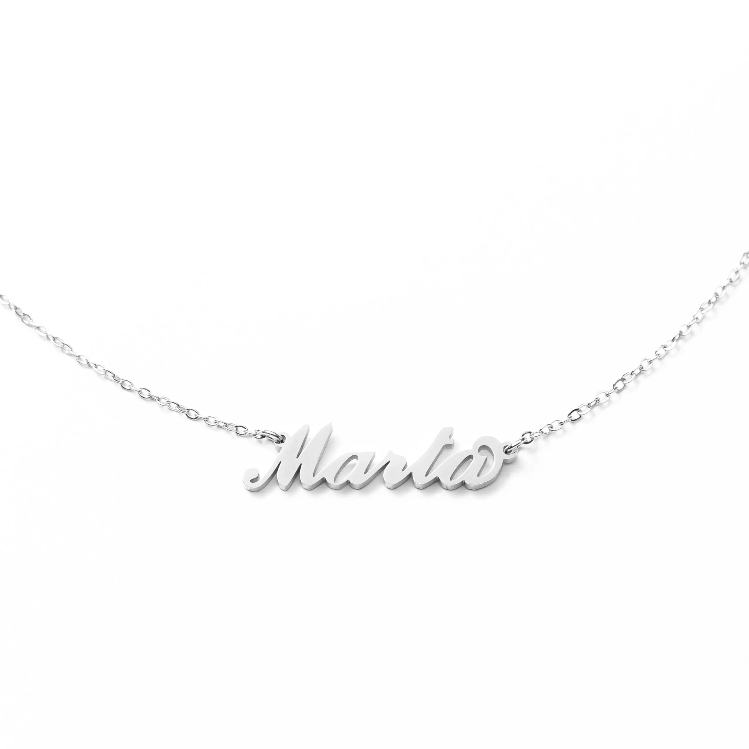MAPIMANIA Collana con nome Marta personalizzata in acciaio inossidabile, Argento - immagine 1