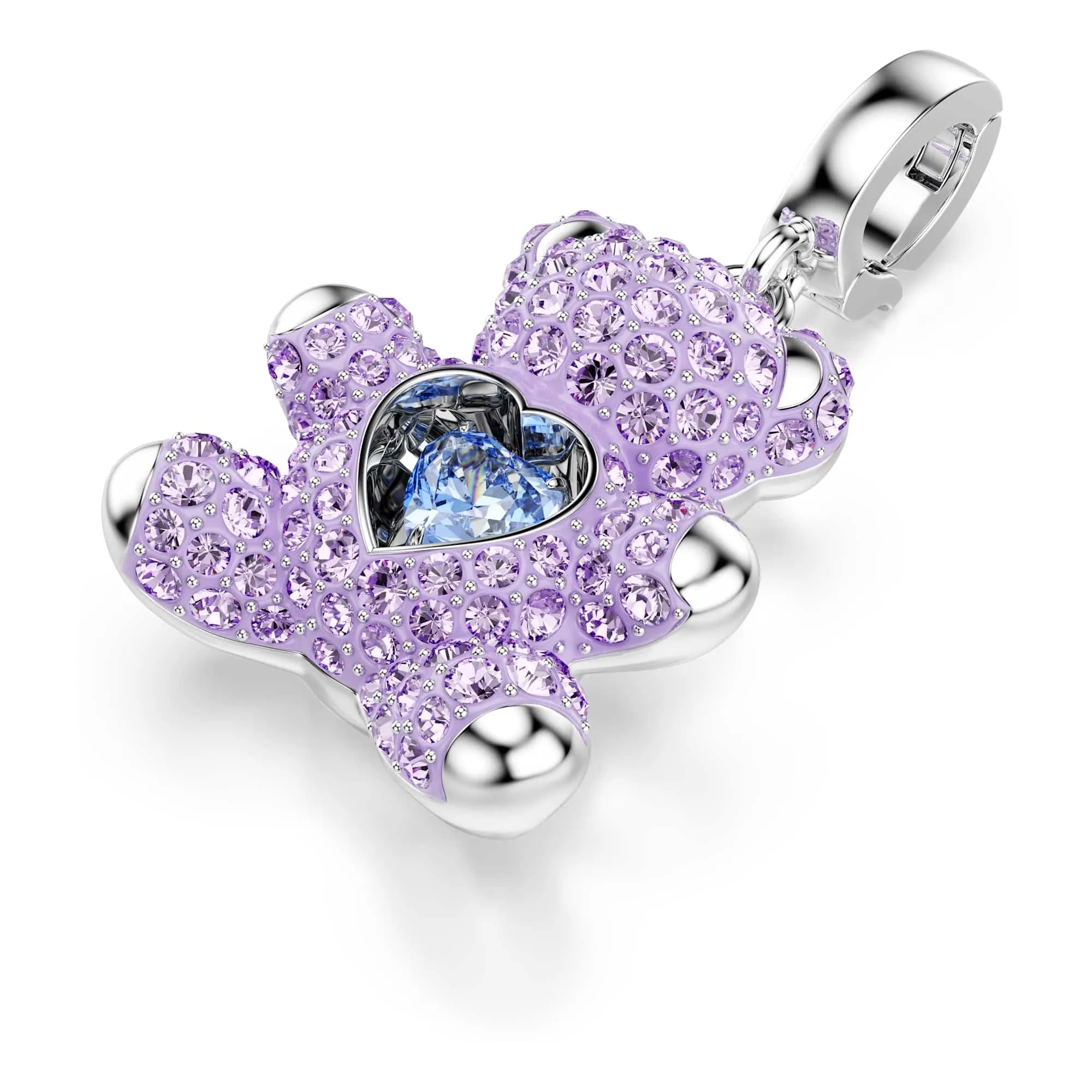 Swarovski Charm Idyllia Orsetto Viola Placcato rodio - immagine 4