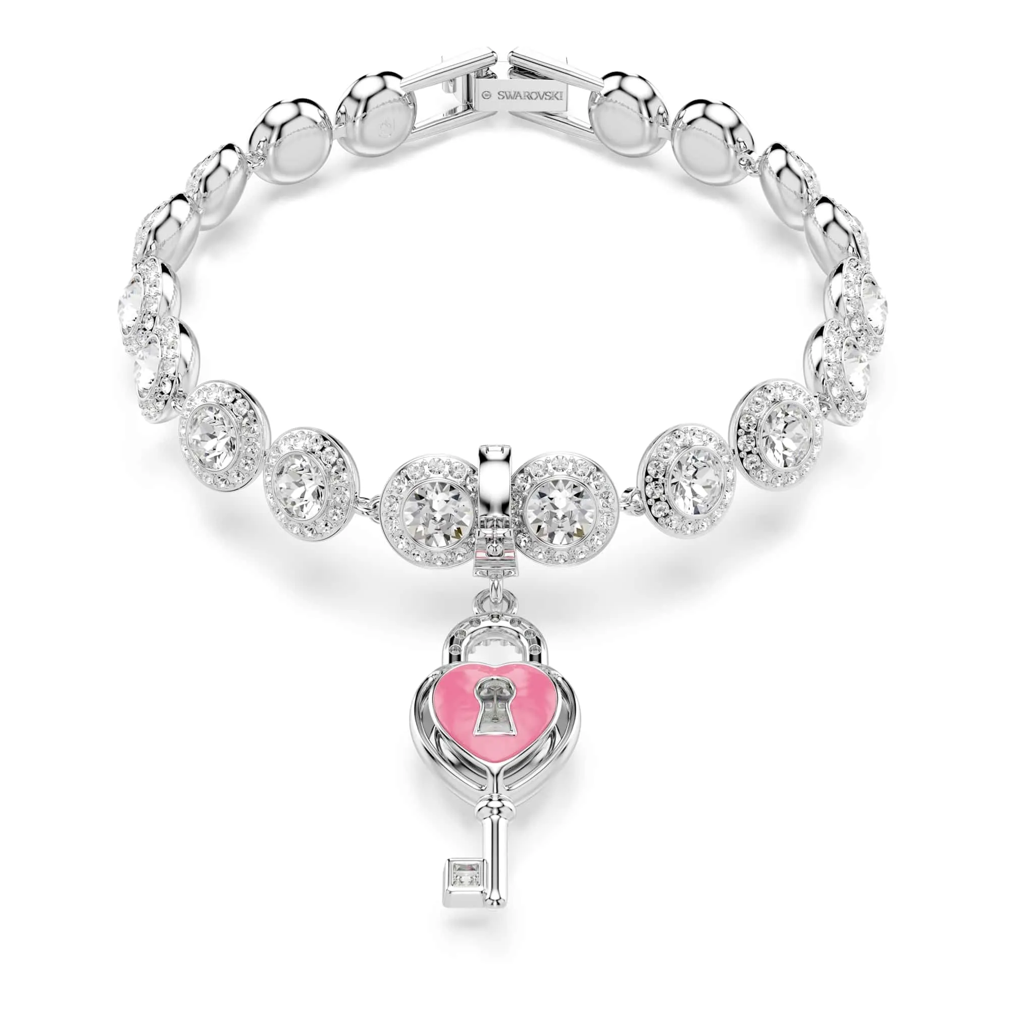Swarovski Idyllia Charm Heart with Key, White, Rhodium Plated - immagine 7