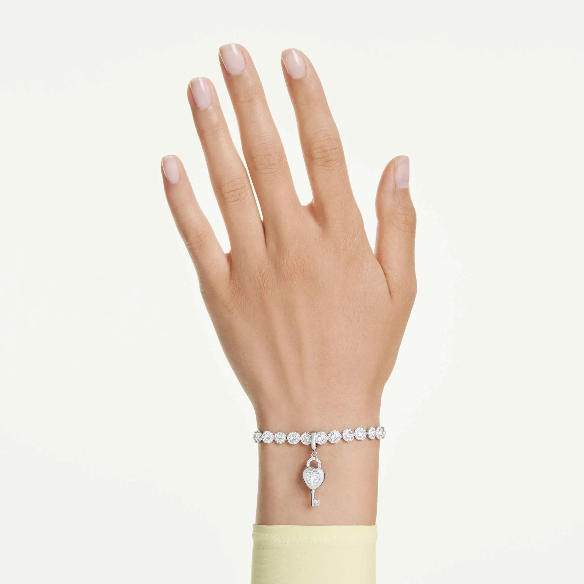 Swarovski Idyllia Charm Heart with Key, White, Rhodium Plated - immagine 8