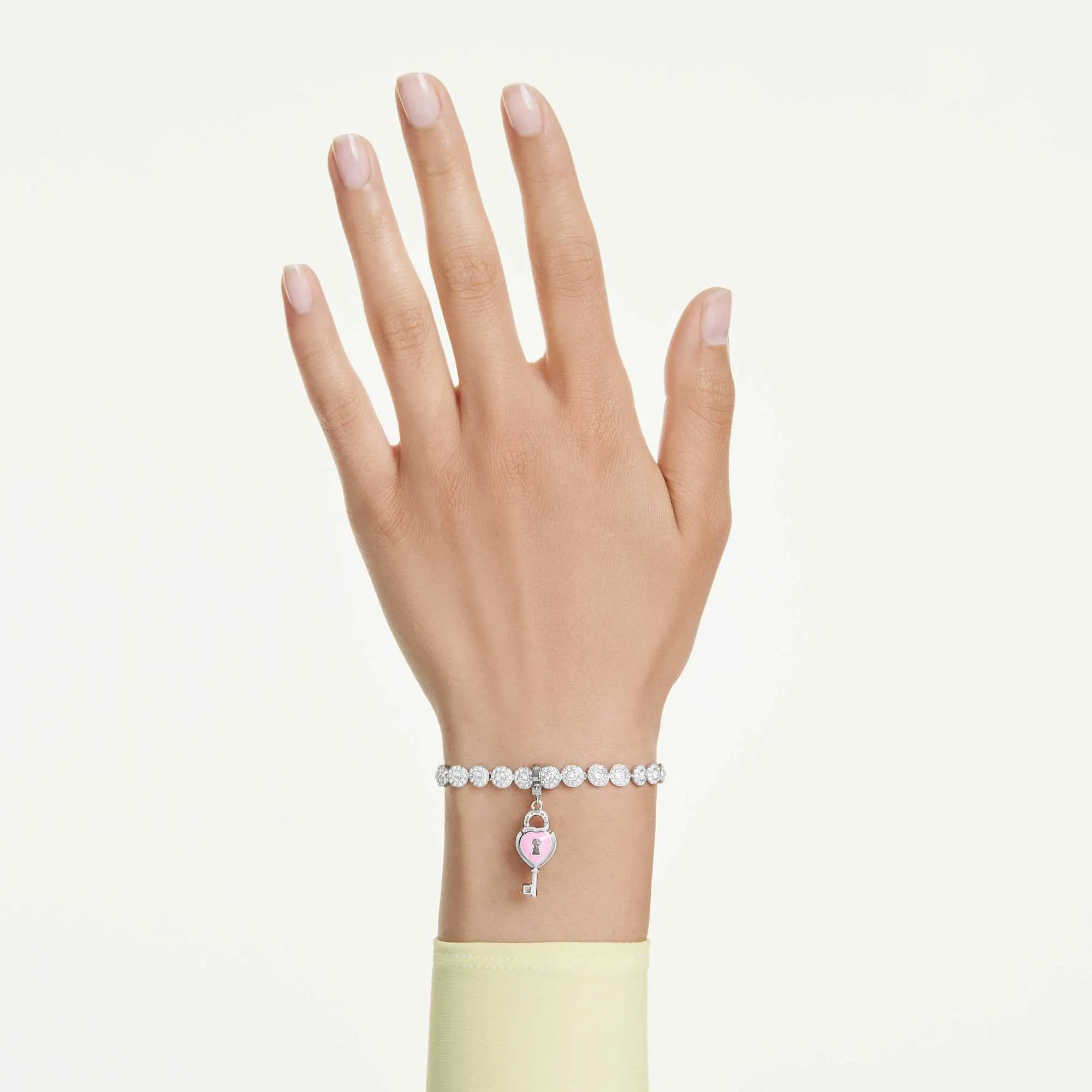 Swarovski Idyllia Charm Heart with Key, White, Rhodium Plated - immagine 9