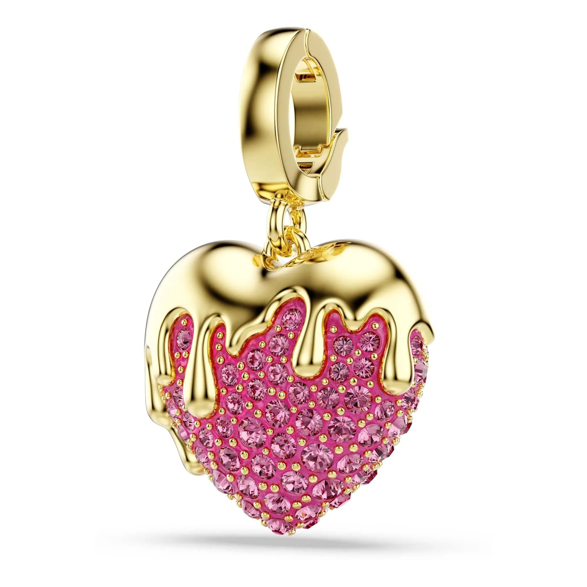 Swarovski Charm Idyllia Round Heart, Pink, Gold-plated - immagine 2