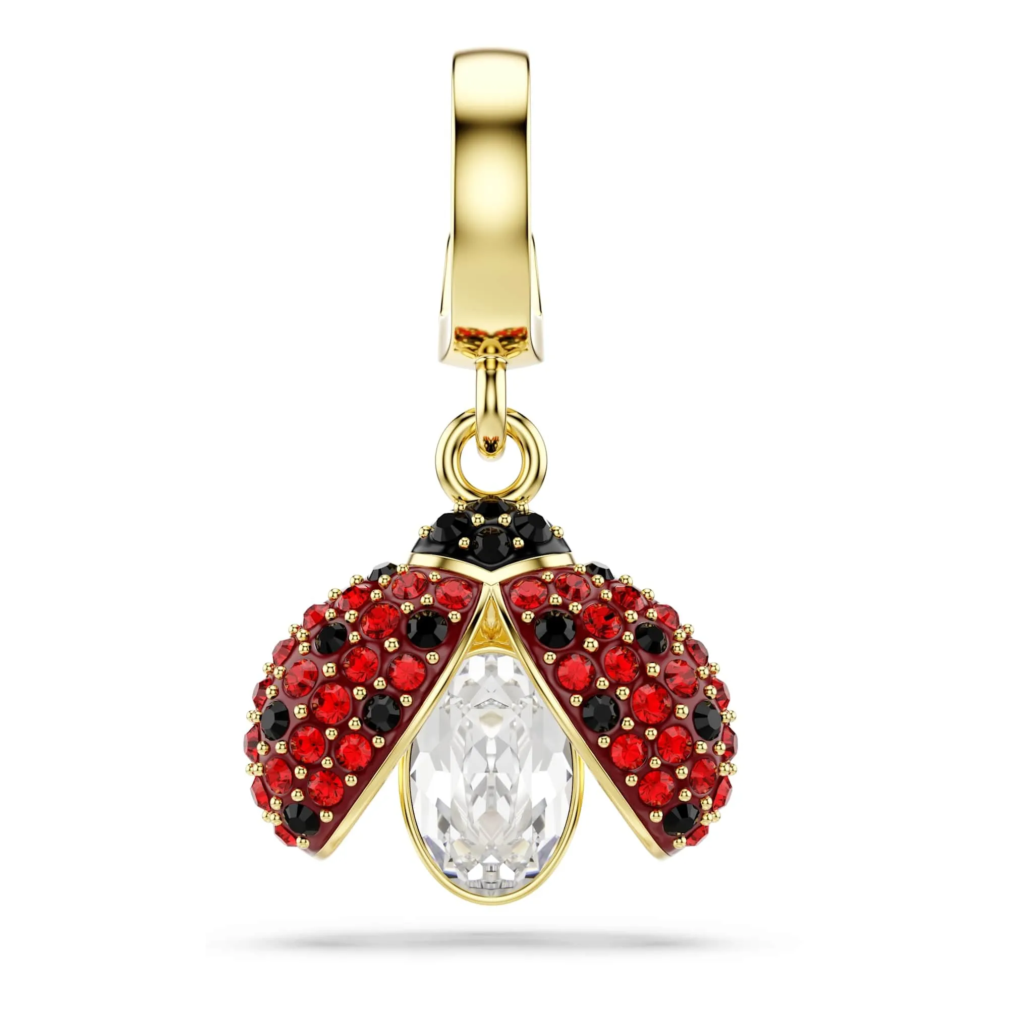 Swarovski Idyllia Ladybug Charm, Mixed Cut, Red, Gold Plated - immagine 1