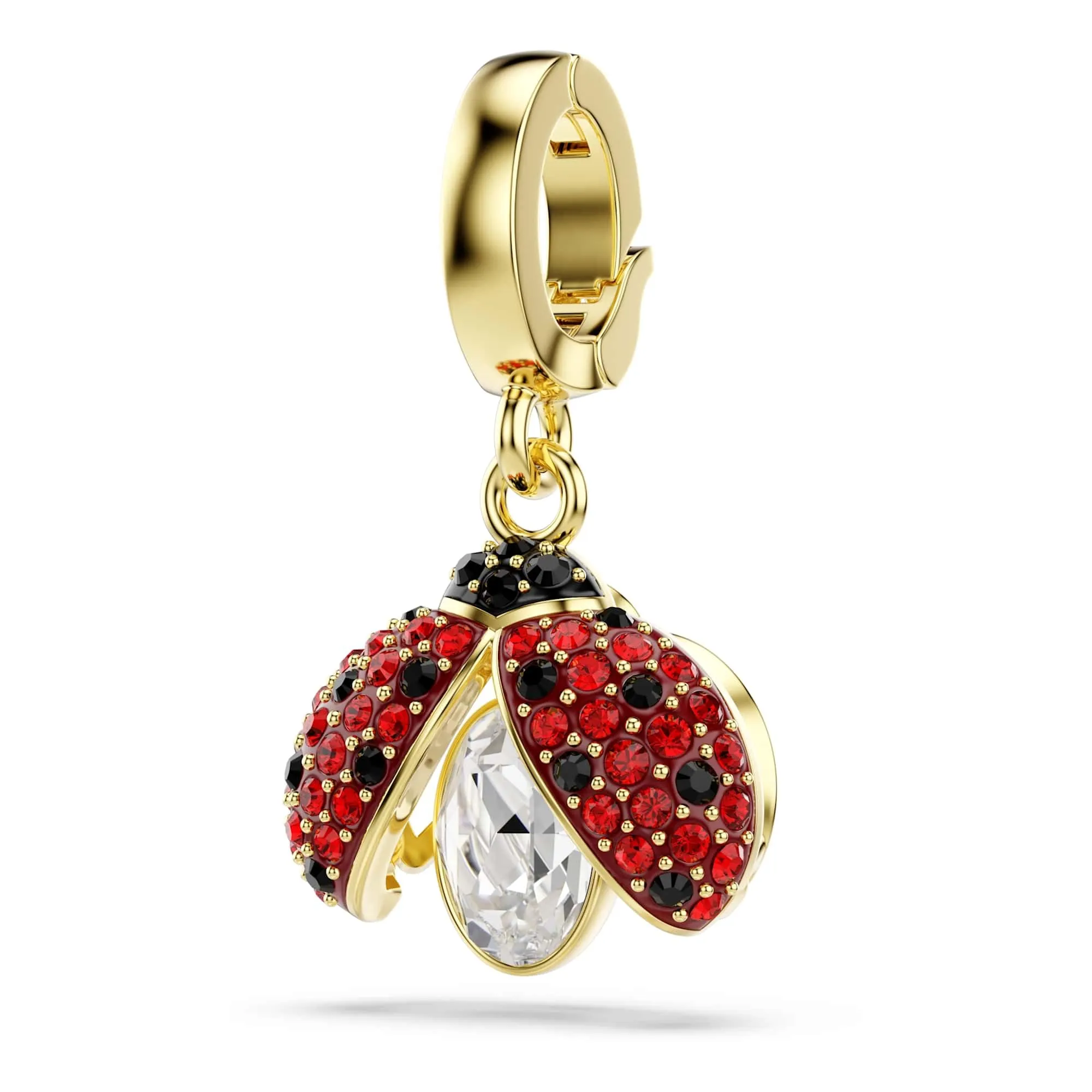 Swarovski Idyllia Ladybug Charm, Mixed Cut, Red, Gold Plated - immagine 2