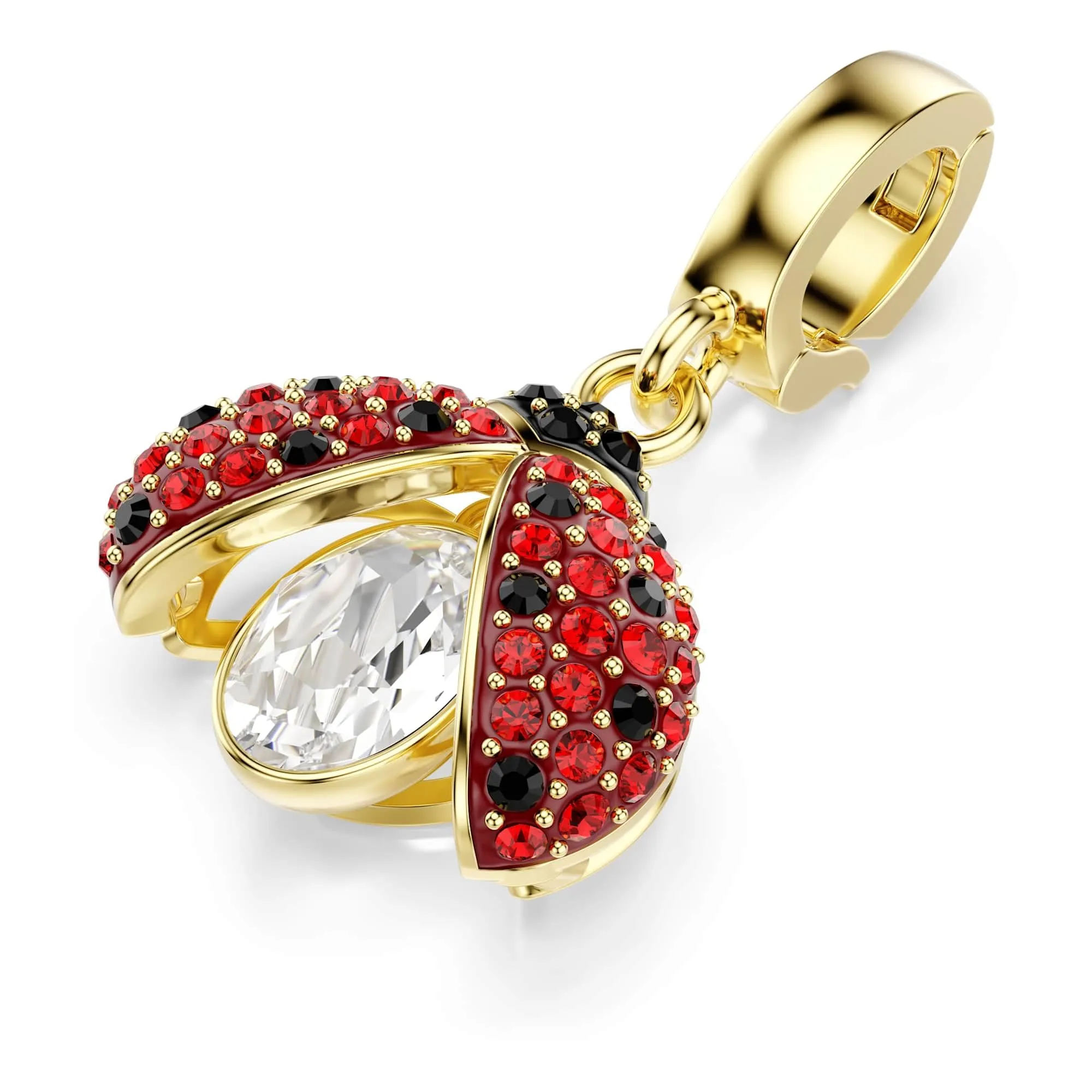Swarovski Idyllia Ladybug Charm, Mixed Cut, Red, Gold Plated - immagine 4