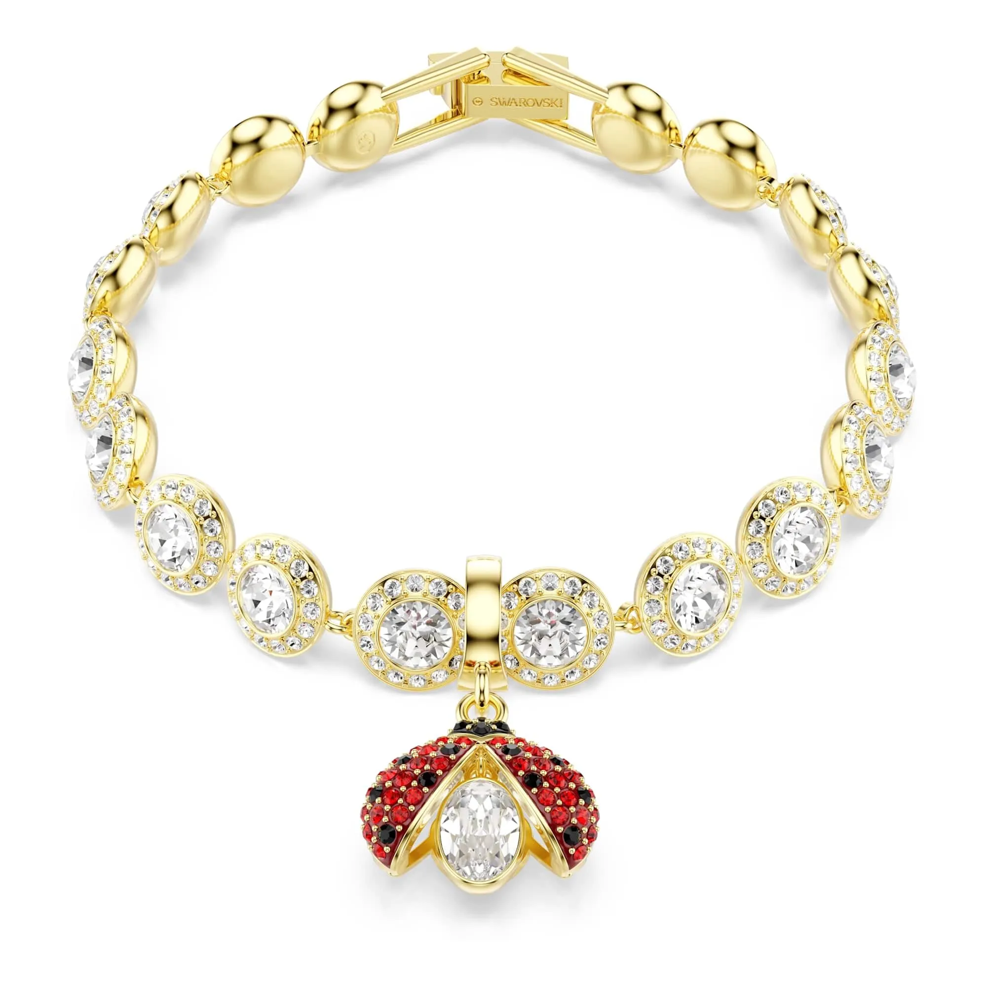Swarovski Idyllia Ladybug Charm, Mixed Cut, Red, Gold Plated - immagine 6