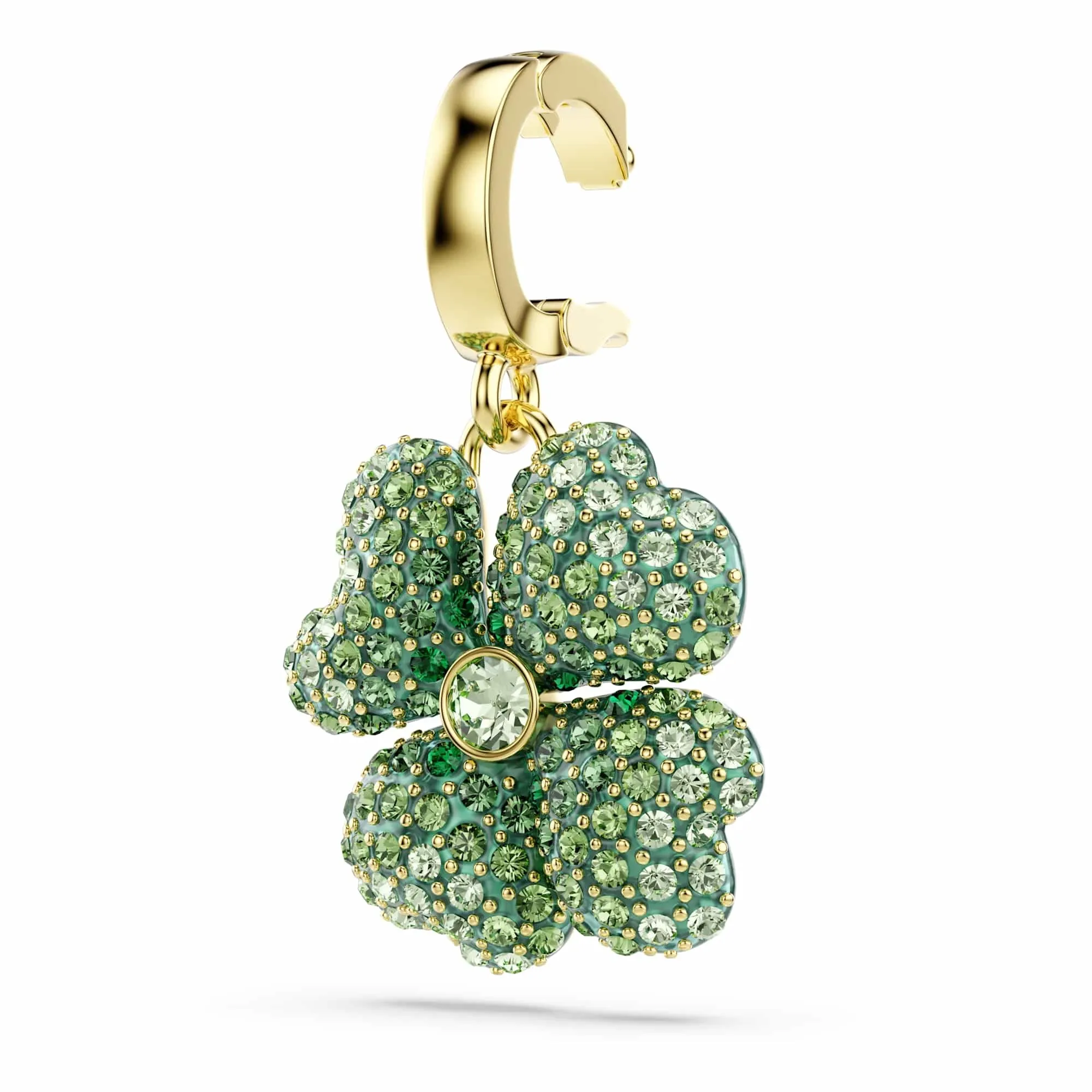 Swarovski Charm Idyllia Quadrifoglio Verde Placcato color oro - immagine 3
