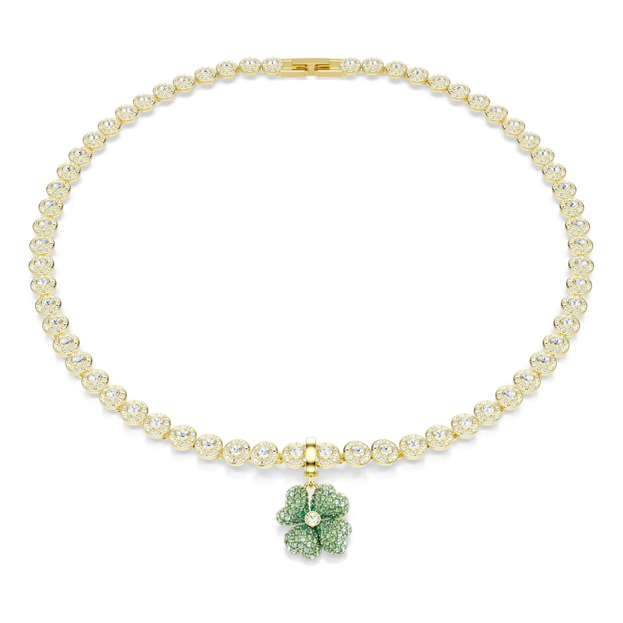 Swarovski Charm Idyllia Quadrifoglio Verde Placcato color oro - immagine 6