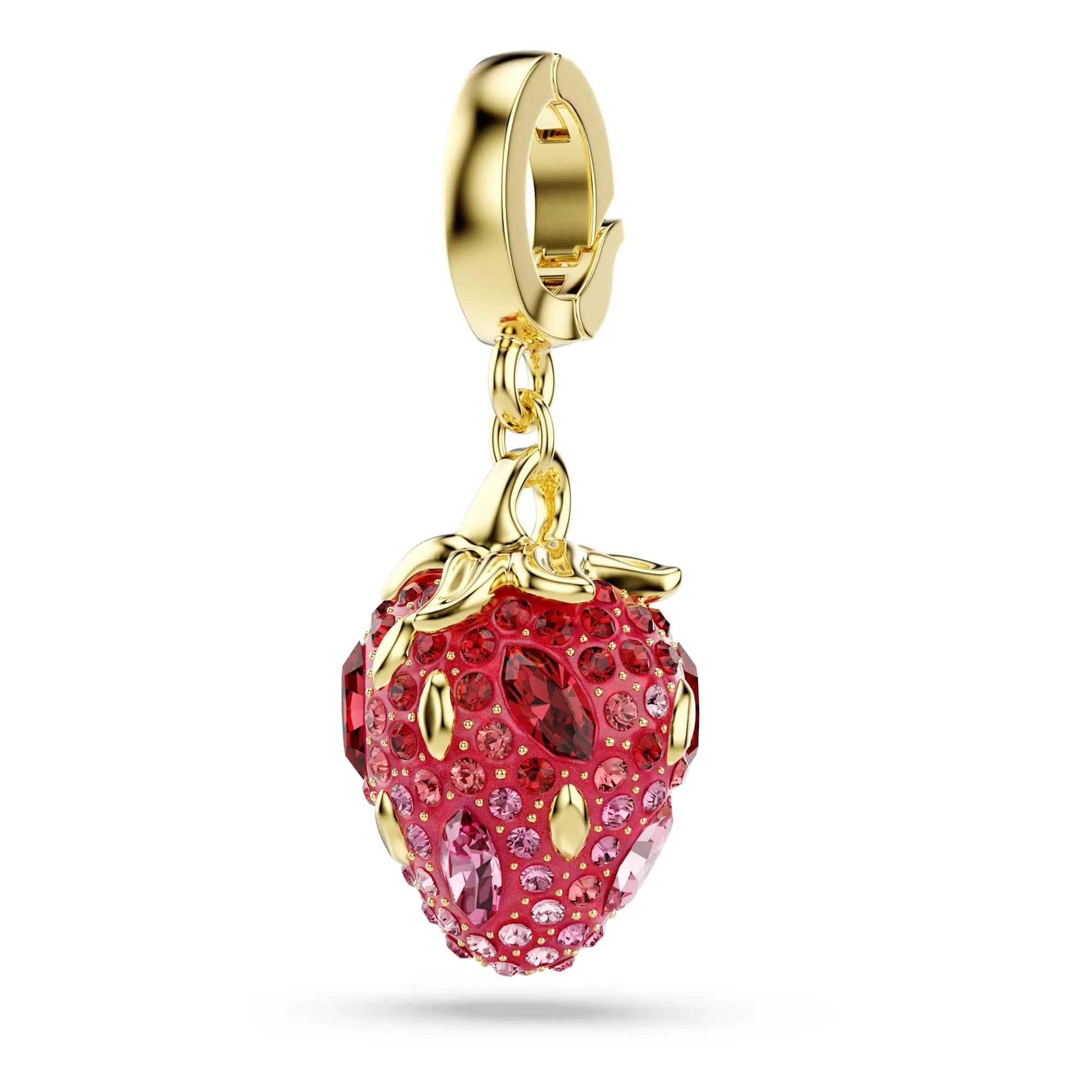 Swarovski Charm Idyllia Fragola Rosso Placcato color oro - immagine 2