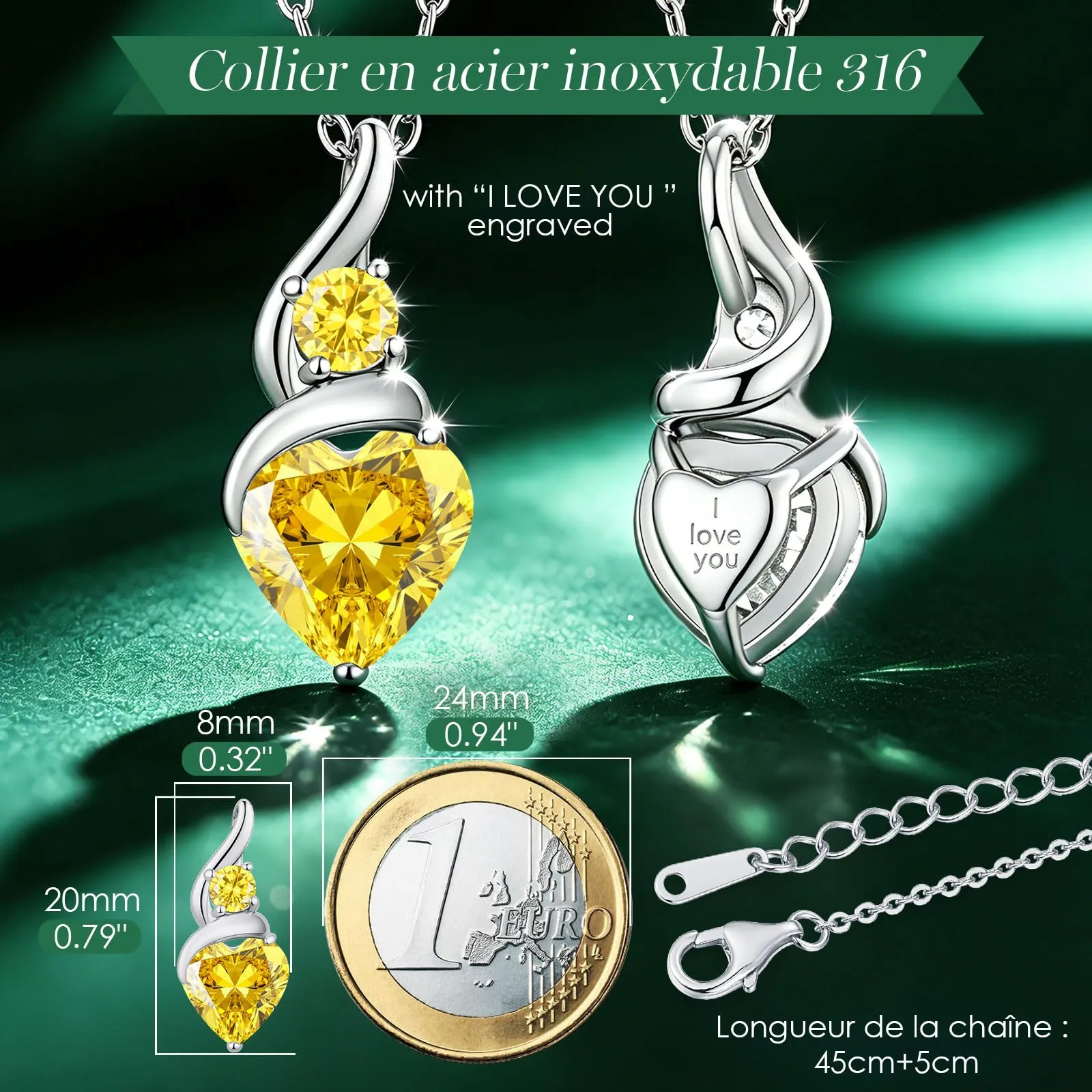 Louisa Secret Collana Donna in Argento 925 con Fiamma Cuore e Zirconio - immagine 3