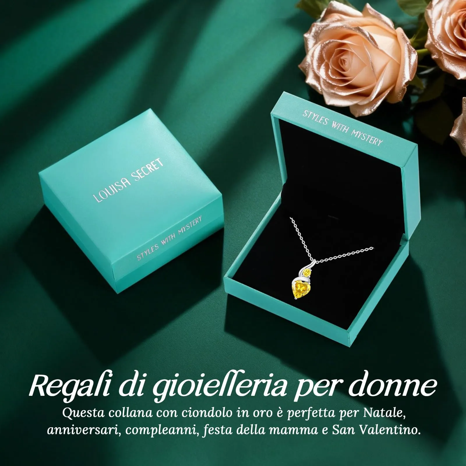Louisa Secret Collana Donna in Argento 925 con Fiamma Cuore e Zirconio - immagine 6