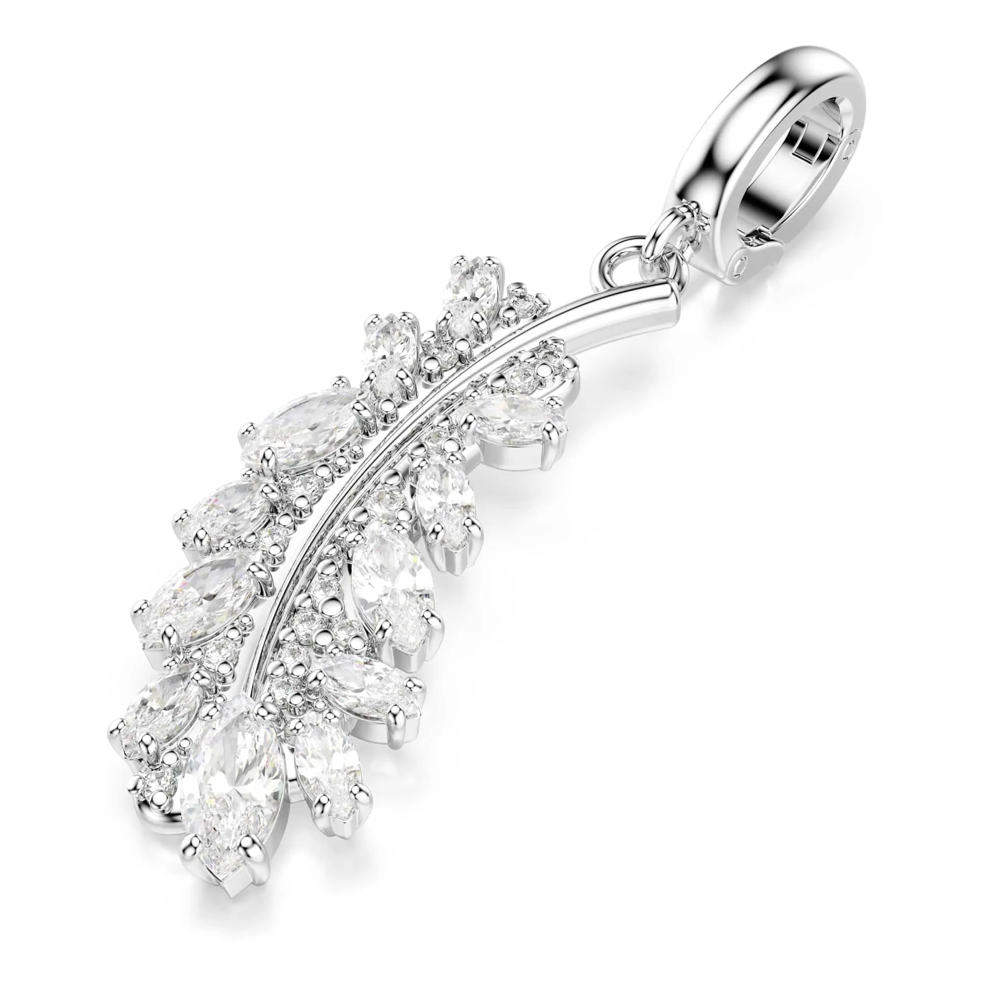 Swarovski Charm Vienna Piuma Bianco Placcato Rodio - immagine 2