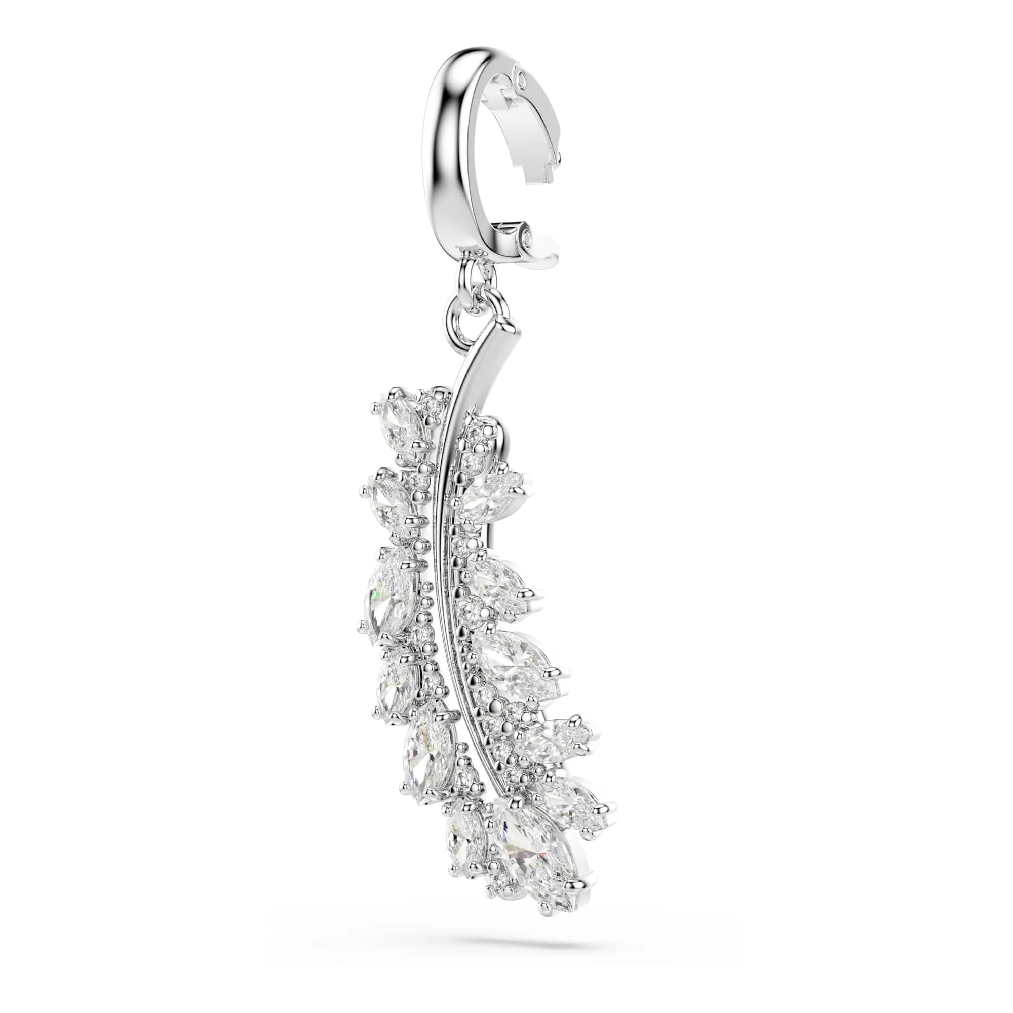 Swarovski Charm Vienna Piuma Bianco Placcato Rodio - immagine 3