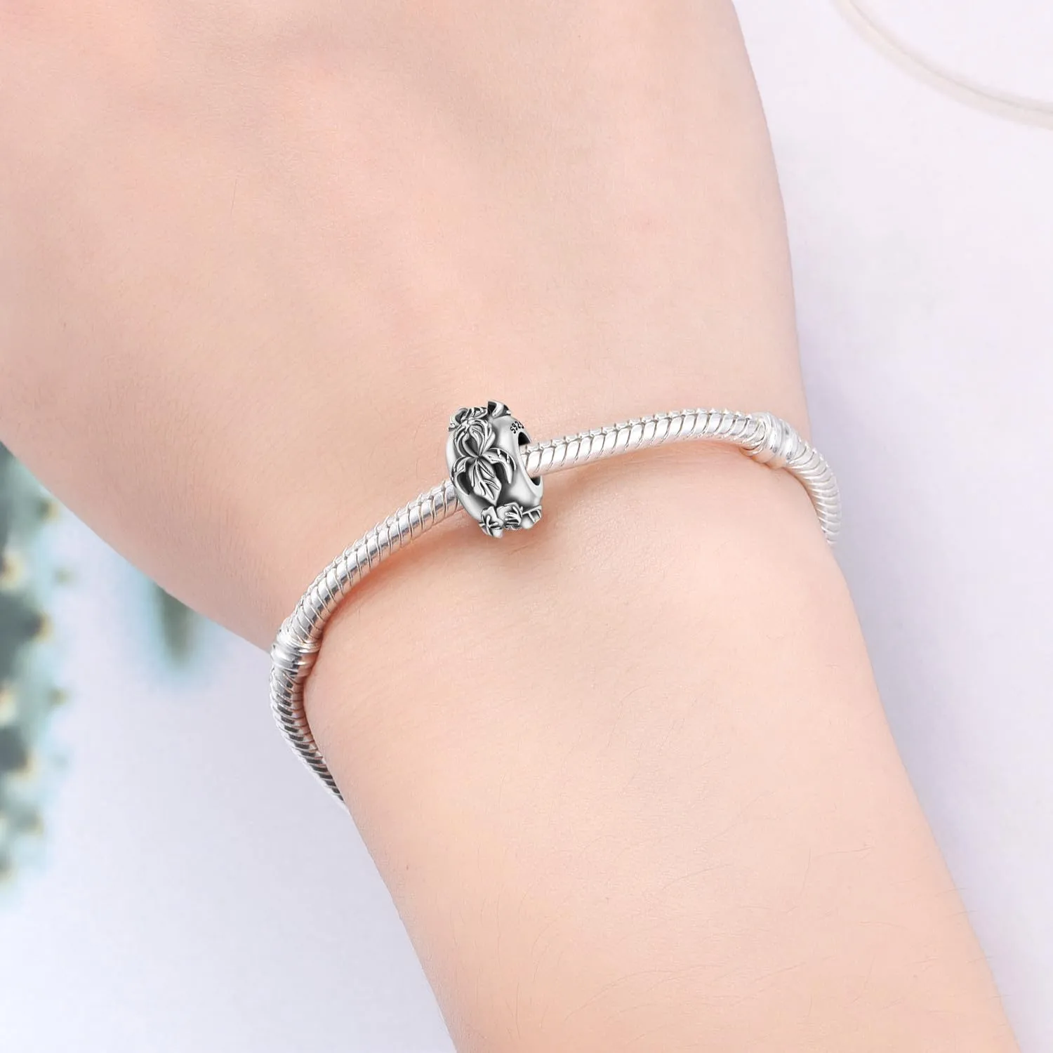PANPOKI Perline distanziali in argento 925 con zirconia cubica per braccialetto, 2 pezzi - immagine 5
