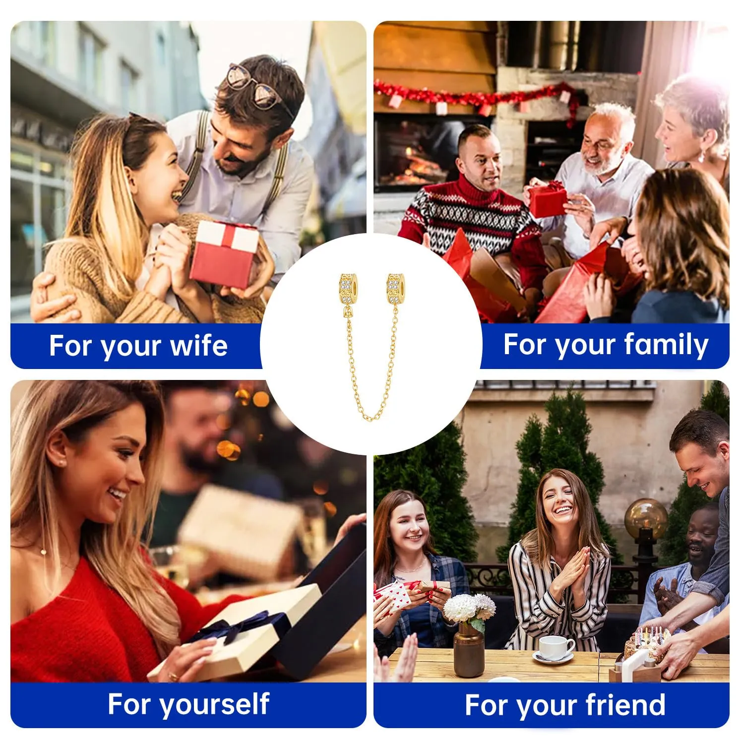 PANPOKI Catenina di Sicurezza in Argento Sterling 925 con Zirconi, Design Infinito per Braccialetti con Charm - immagine 6