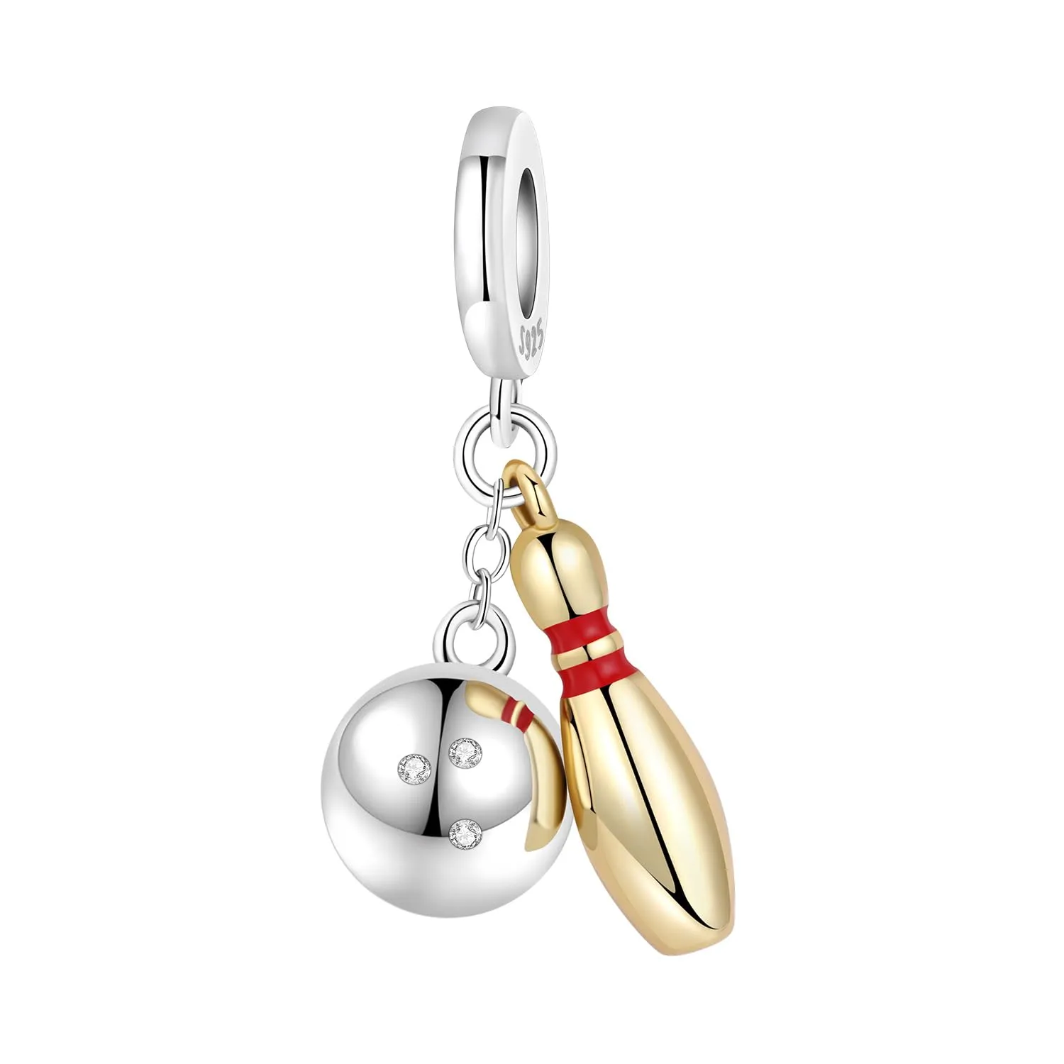 PANPOKI Ciondolo in Argento Sterling 925 da Donna, Sport e Musica, con Zircone - immagine 1