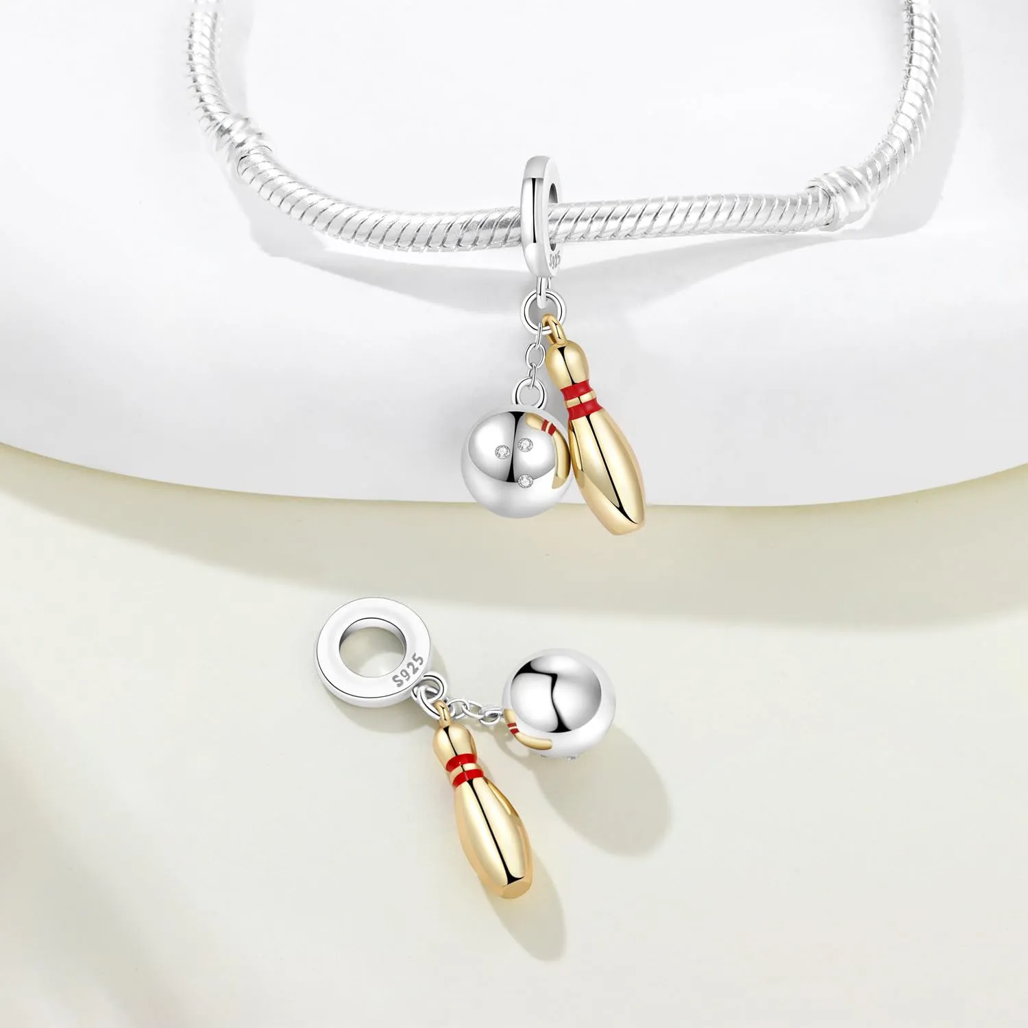 PANPOKI Ciondolo in Argento Sterling 925 da Donna, Sport e Musica, con Zircone - immagine 2