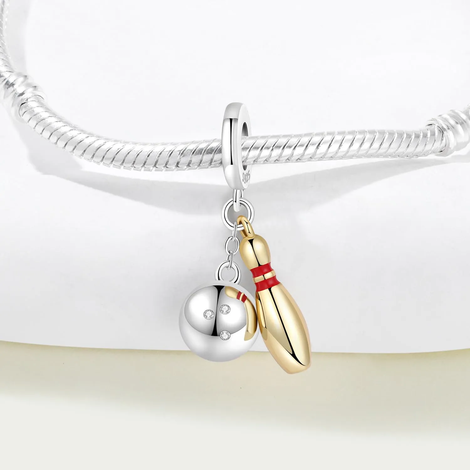 PANPOKI Ciondolo in Argento Sterling 925 da Donna, Sport e Musica, con Zircone - immagine 3