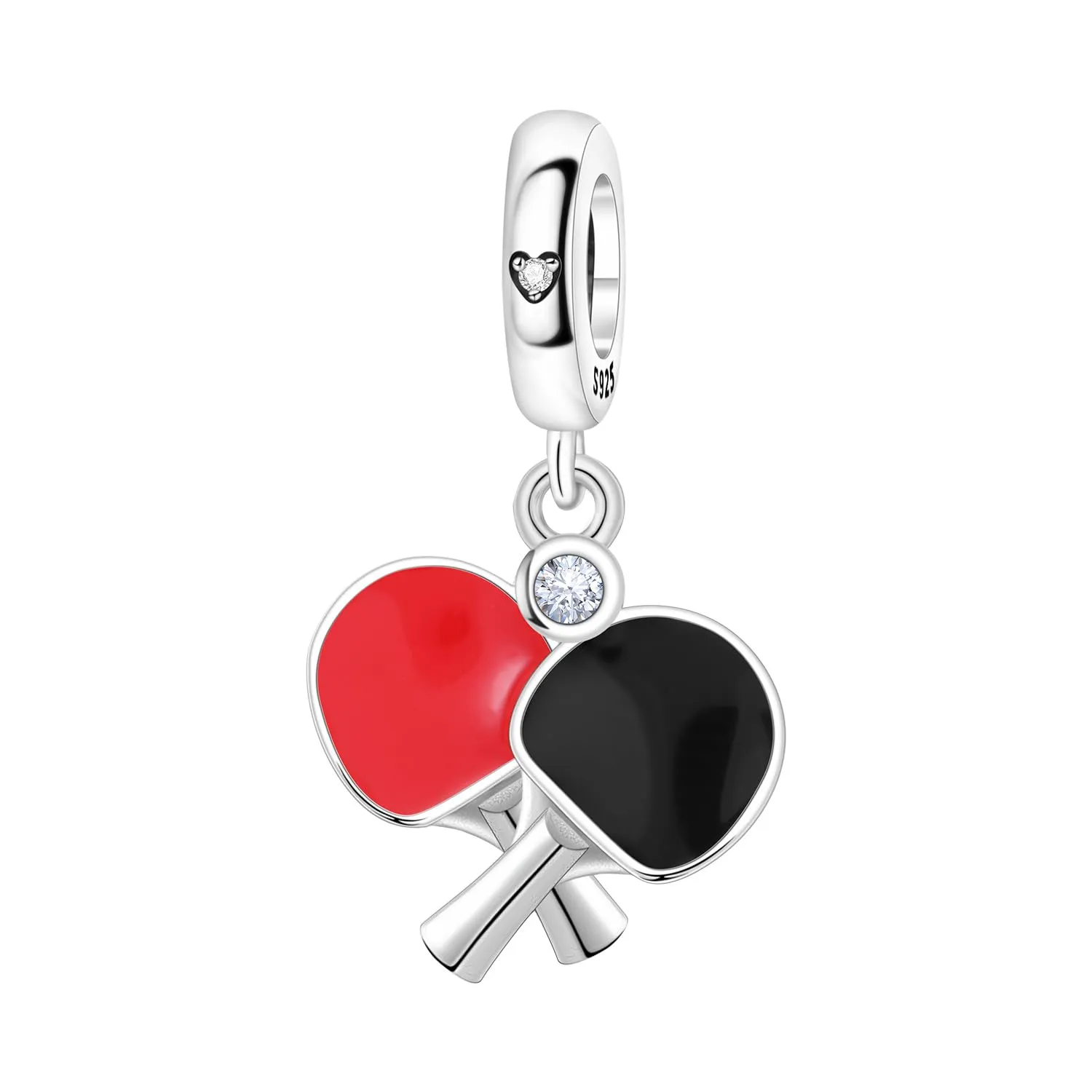 PANPOKI Ciondolo in Argento Sterling 925 per Donna, Sport e Hobby (Musica, Pallavolo, Ping Pong, Bowling, Tennis, Surf) con Zircone - immagine 1