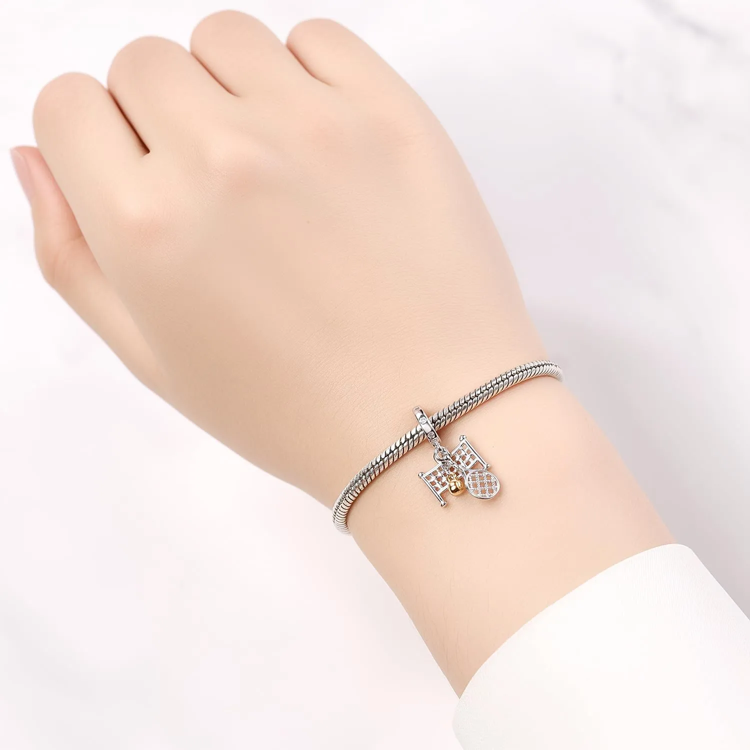 PANPOKI Ciondolo in Argento Sterling 925 per Donna, Sport e Hobby (Musica, Pallavolo, Ping Pong, Bowling, Tennis, Surf) con Zircone - immagine 5
