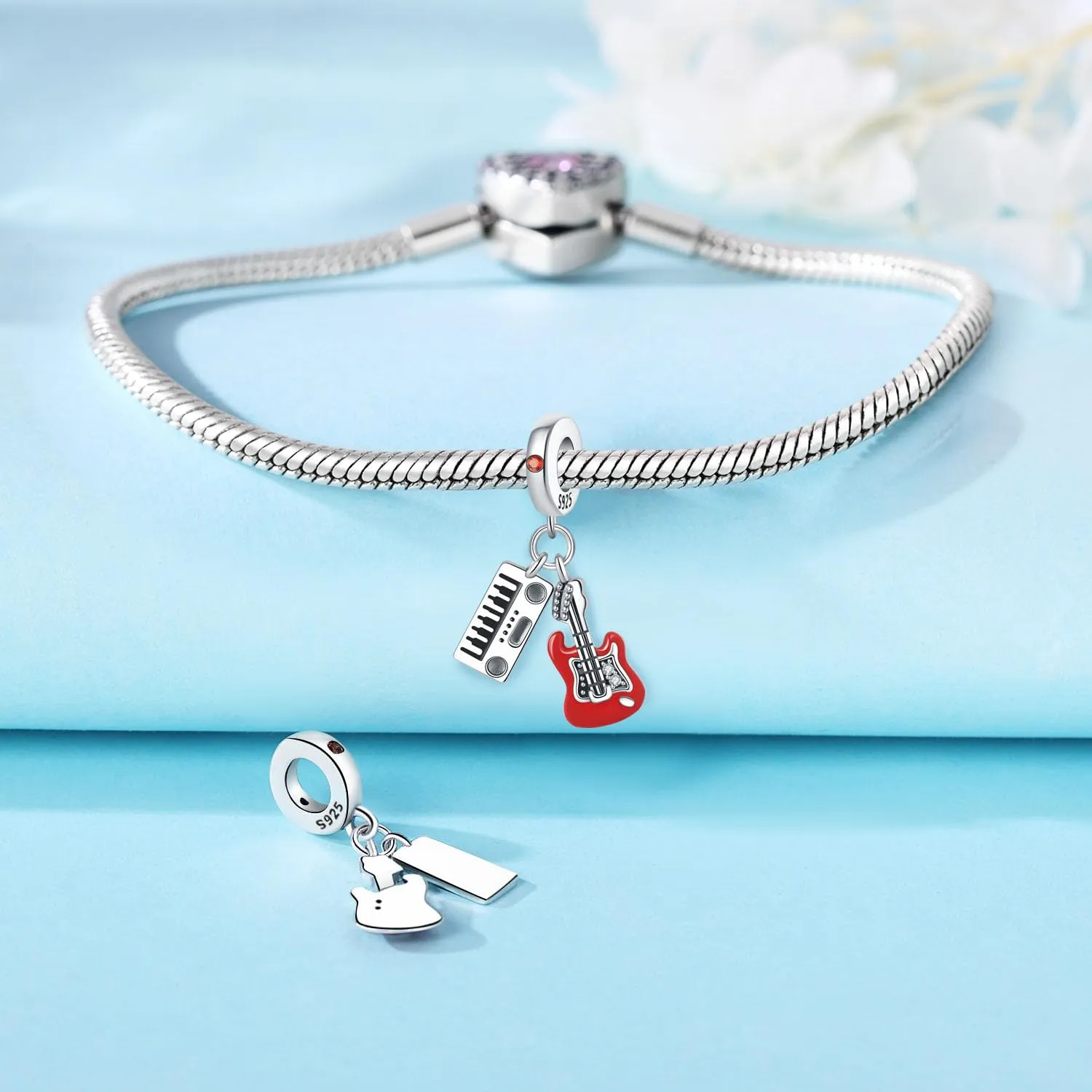 PANPOKI Ciondolo in Argento Sterling 925 con Zircone per Donna, Sport e Hobby (Musica, Pallavolo, Ping Pong, Bowling, Tennis, Surf) - immagine 2