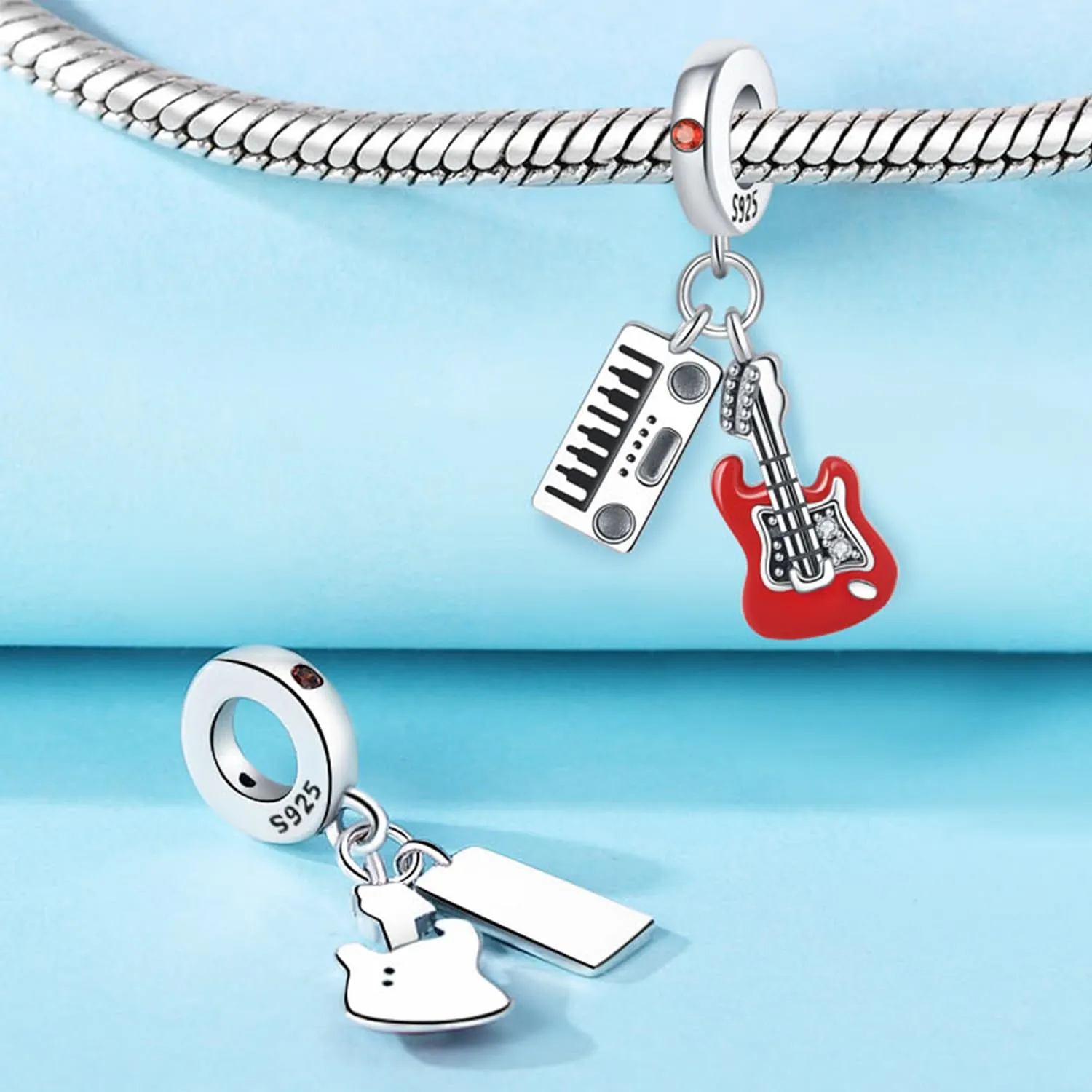 PANPOKI Ciondolo in Argento Sterling 925 con Zircone per Donna, Sport e Hobby (Musica, Pallavolo, Ping Pong, Bowling, Tennis, Surf) - immagine 3