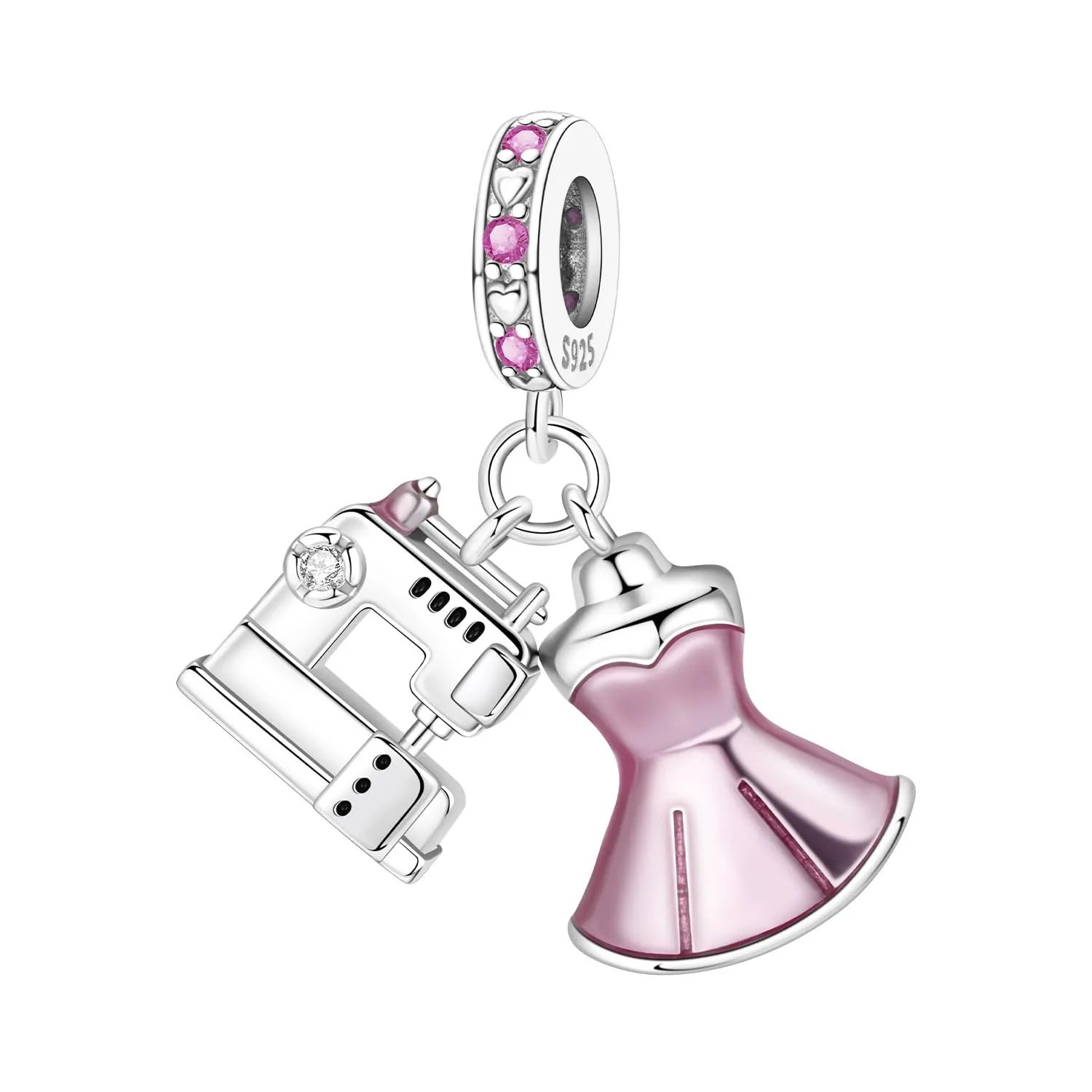 PANPOKI Ciondolo in Argento Sterling 925 da Donna - Musica, Pallavolo, Ping Pong, Bowling, Tennis, Surf con Zircone - immagine 1