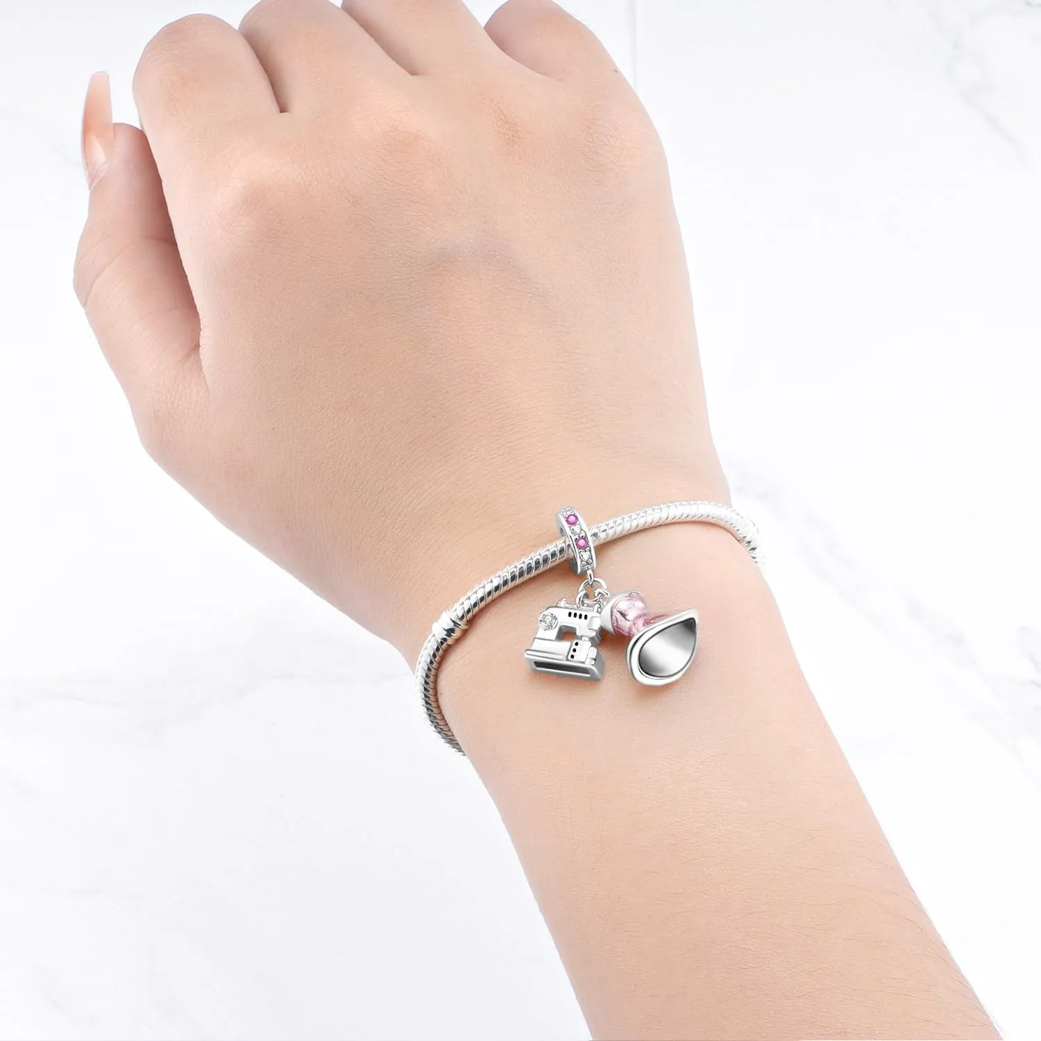 PANPOKI Ciondolo in Argento Sterling 925 da Donna - Musica, Pallavolo, Ping Pong, Bowling, Tennis, Surf con Zircone - immagine 5
