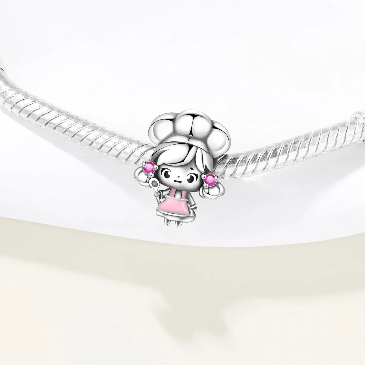 PANPOKI Ciondolo a forma di cuore "Family" in argento Sterling 925 e Zircone - immagine 3
