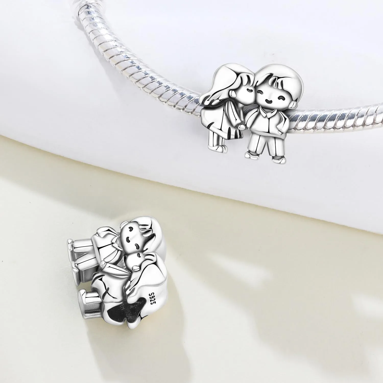 PANPOKI Infinity Love Heart Infermiera Argento Sterling 925 Charm con Perle di Cristallo per Bracciali e Collane - immagine 2