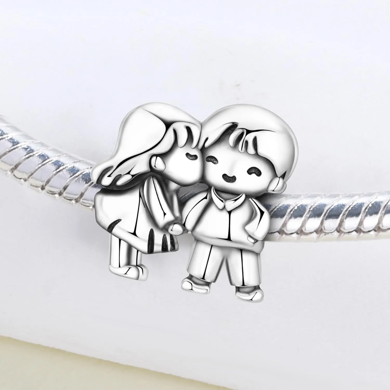 PANPOKI Infinity Love Heart Infermiera Argento Sterling 925 Charm con Perle di Cristallo per Bracciali e Collane - immagine 3
