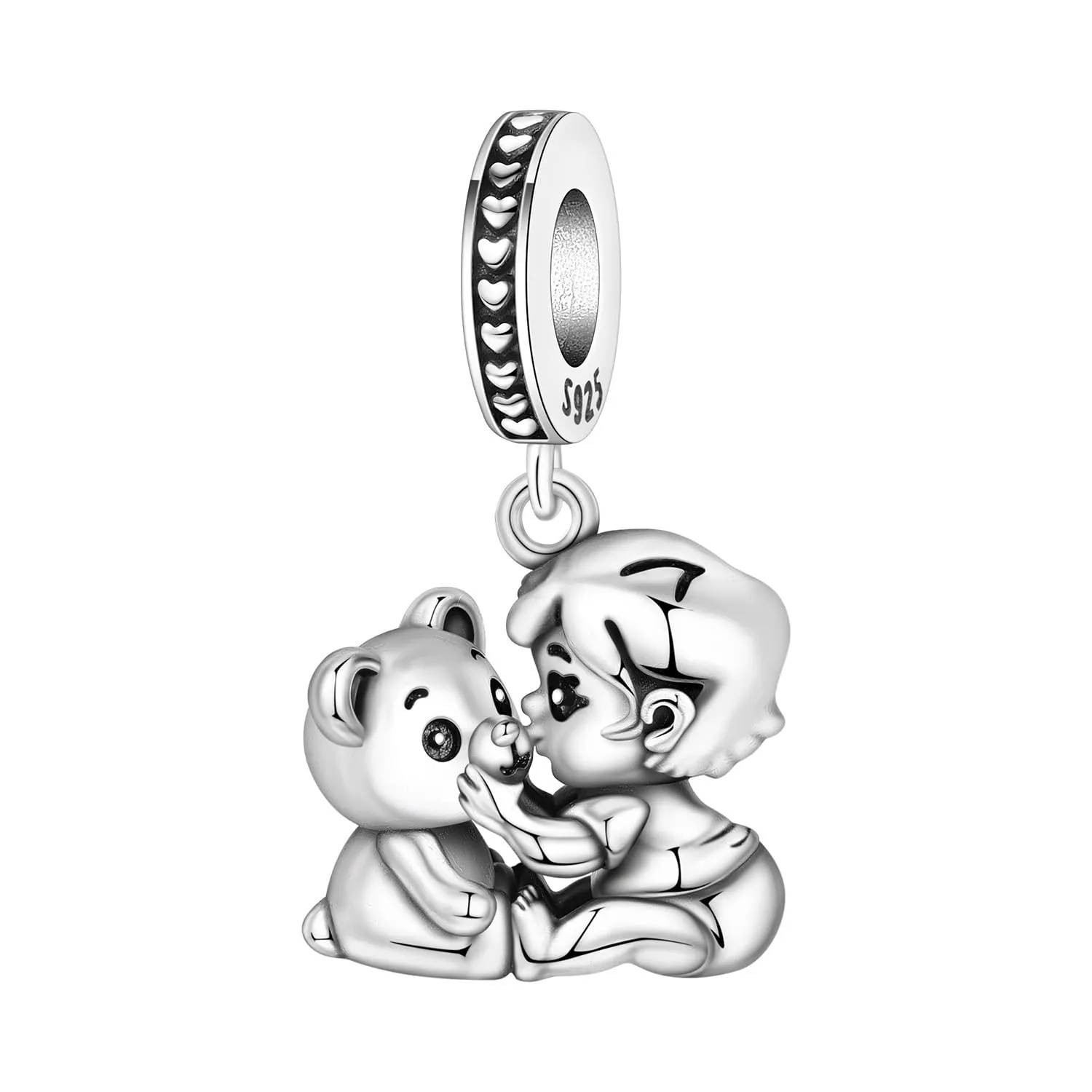 PANPOKI Ciondoli in Argento Sterling 925 a Forma di Cuore con Simbolo dell'Infinito, Scritta Nurse e Mother Daughter per Braccialetti e Collane da Donna - immagine 1