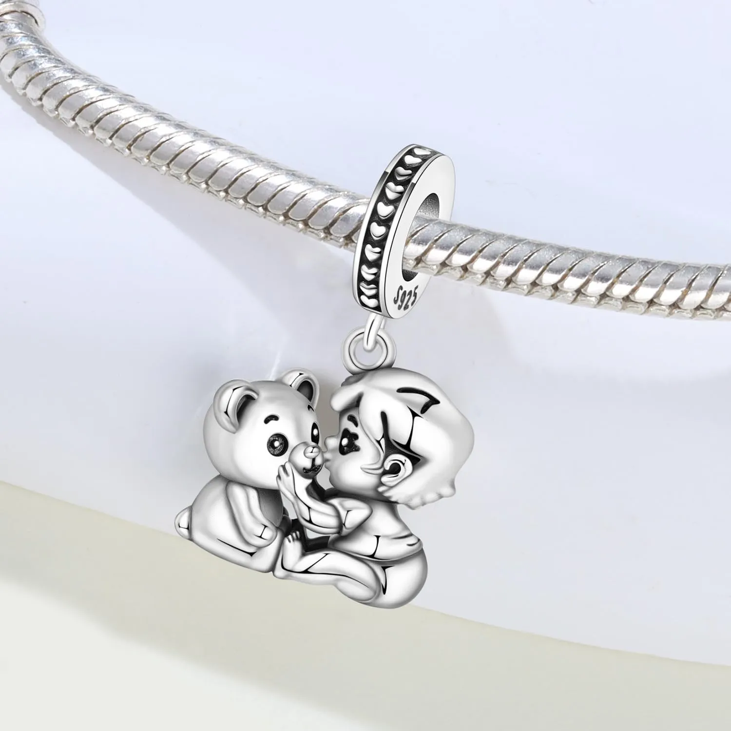 PANPOKI Ciondoli in Argento Sterling 925 a Forma di Cuore con Simbolo dell'Infinito, Scritta Nurse e Mother Daughter per Braccialetti e Collane da Donna - immagine 3