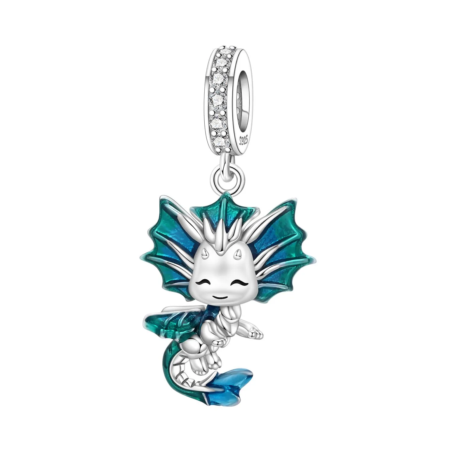 PANPOKI Ciondolo in Argento Sterling 925 Tema Oceano e Animali (Panda, Gatto, Cane, Elefante, Pesce, Granchio Eremito, Razza Manta, Sirena) - immagine 1