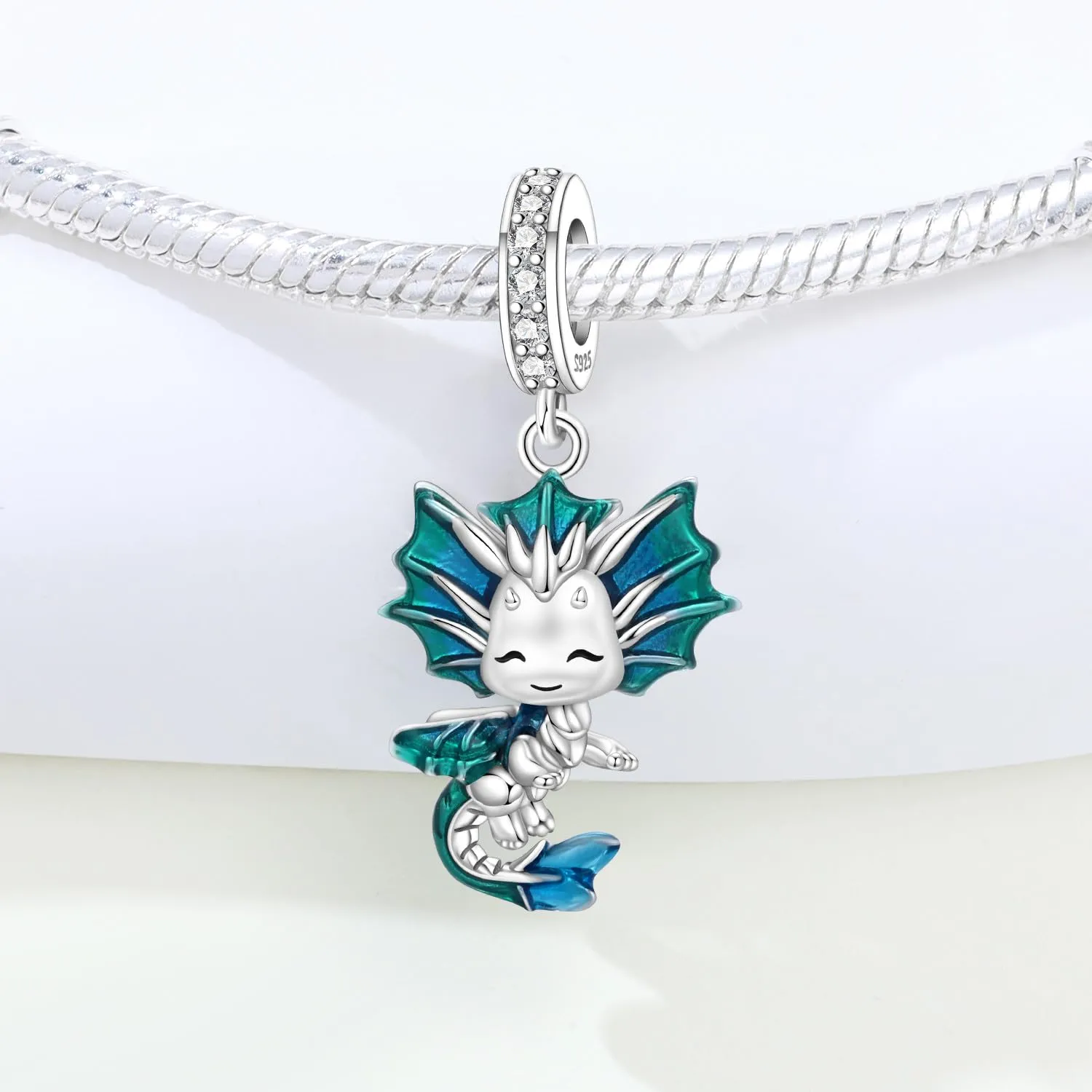 PANPOKI Ciondolo in Argento Sterling 925 Tema Oceano e Animali (Panda, Gatto, Cane, Elefante, Pesce, Granchio Eremito, Razza Manta, Sirena) - immagine 3